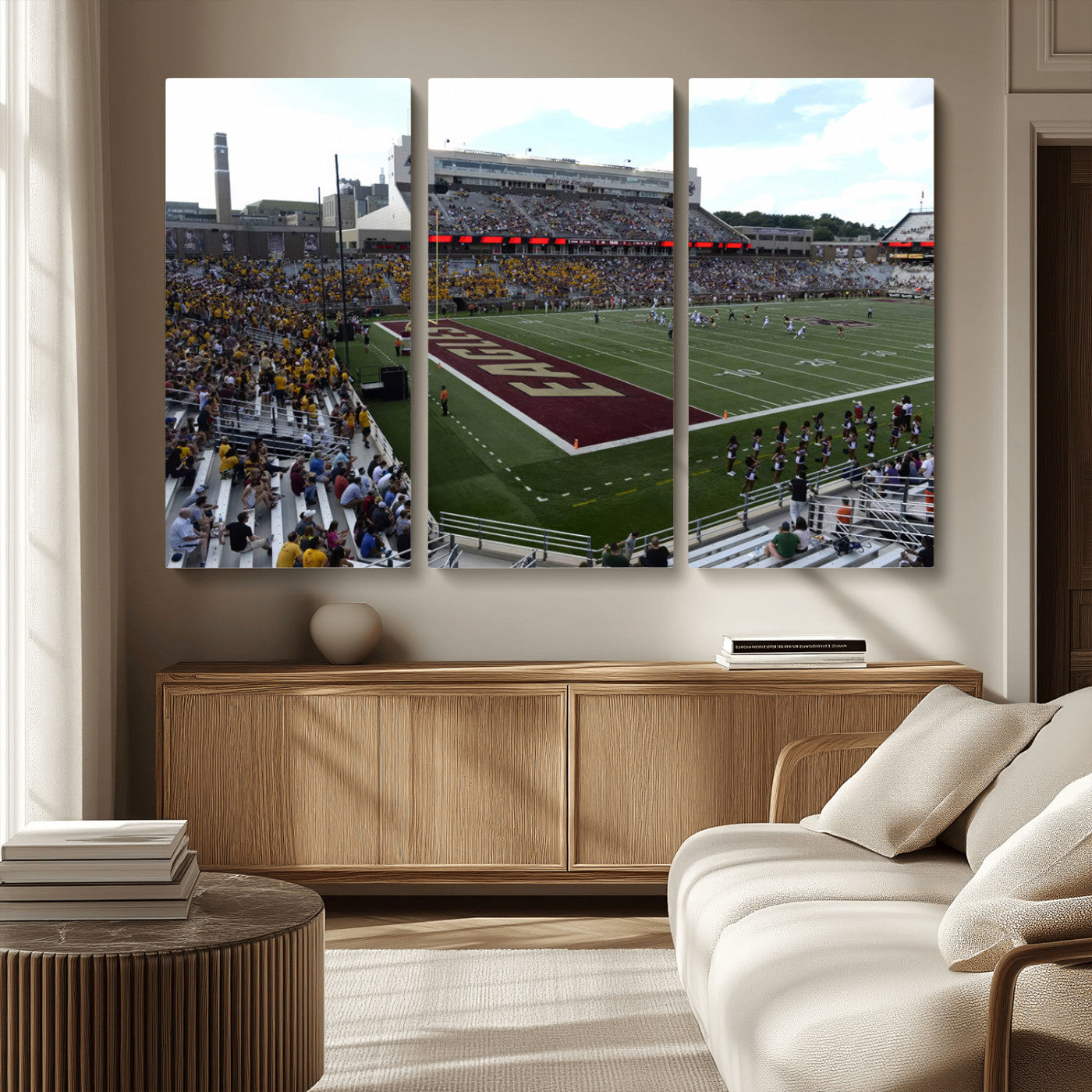 MGV-CV-48X32-3P - Boston College Eagles Football Team Print - Boston Alumni Stadium Wall Art Canvas Print