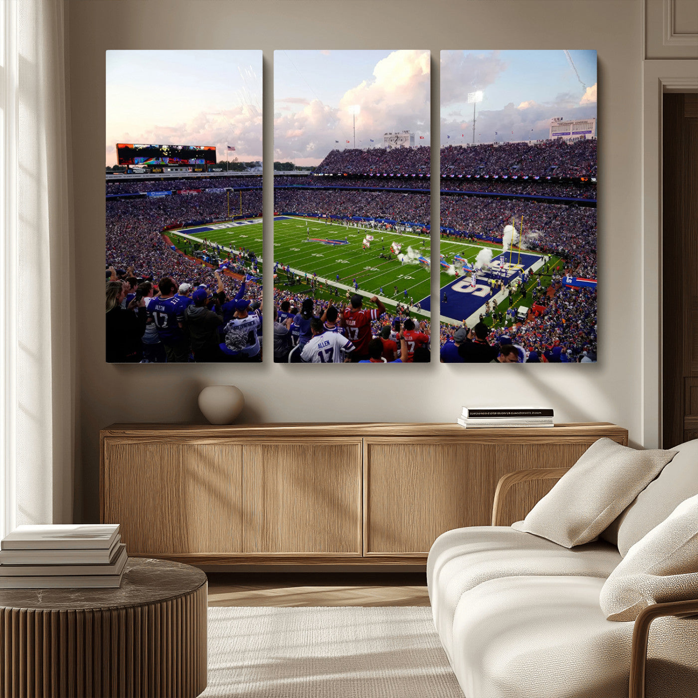MGV-CV-48X32-3P - Buffalo Bills Football Team Print - Buffalo Highmark Stadium Wall Art Canvas Print