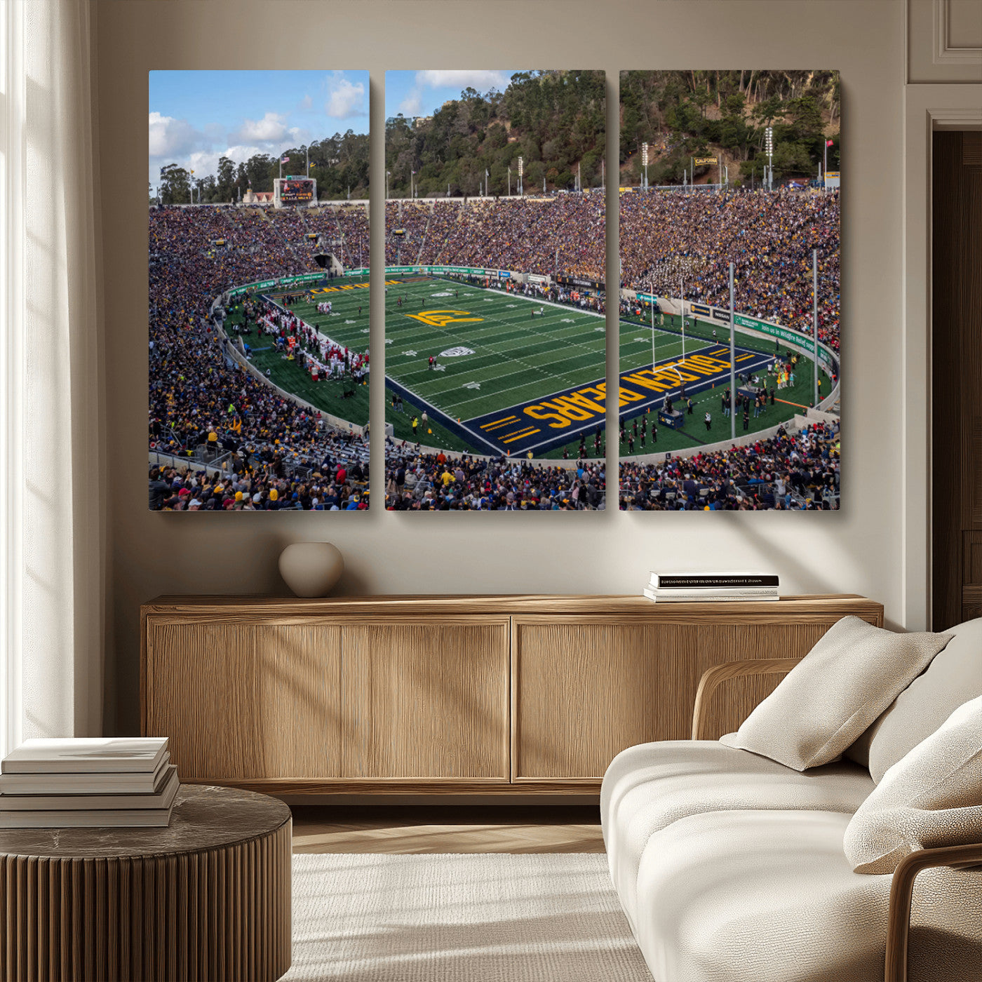 MGV-CV-48X32-3P - University of California Golden Bears Football Team Print - Berkeley California Memorial Stadium Art