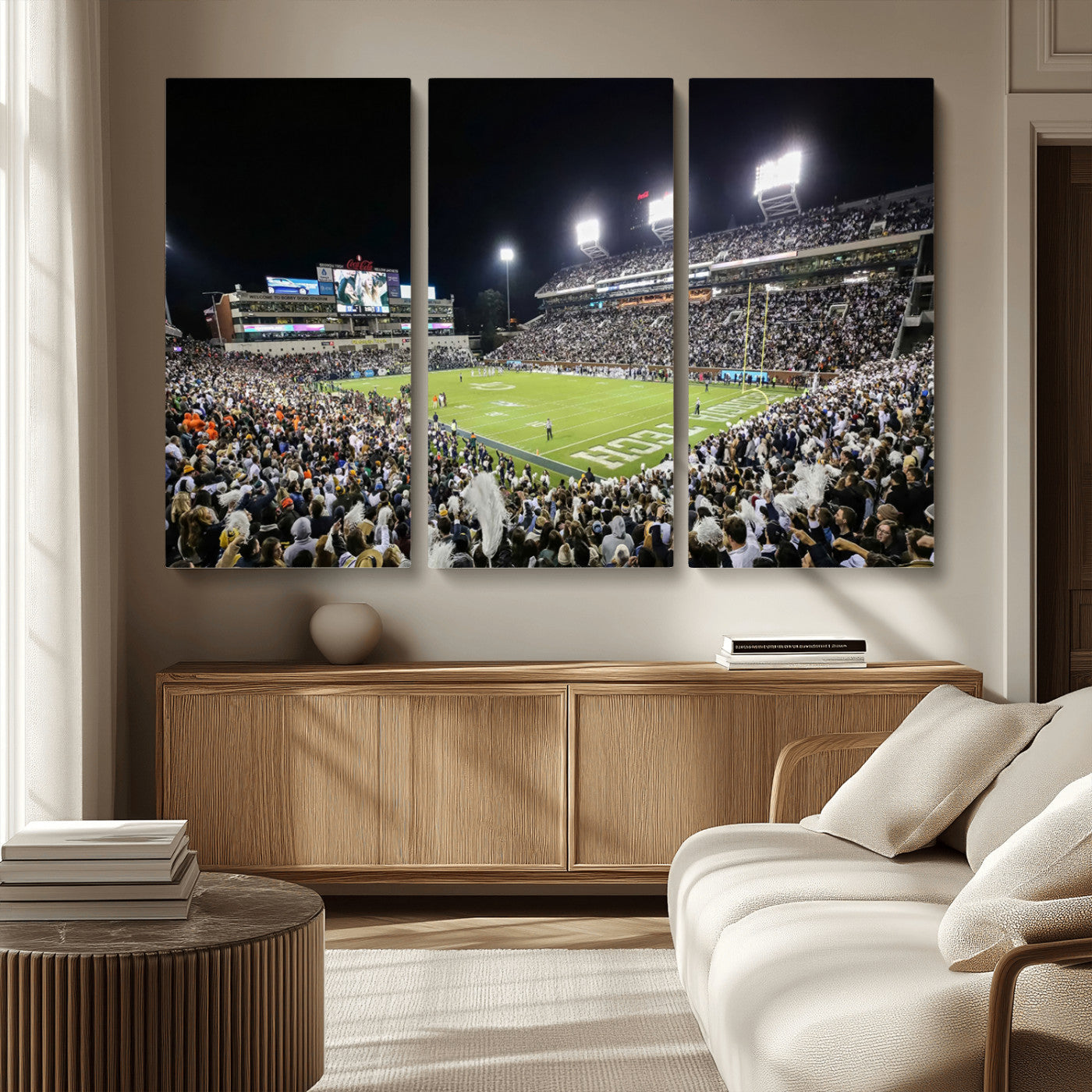 MGV-CV-48X32-3P - Georgia Tech Yellow Jackets Football Team Print - Atlanta Bobby Dodd Stadium Wall Art Canvas Print