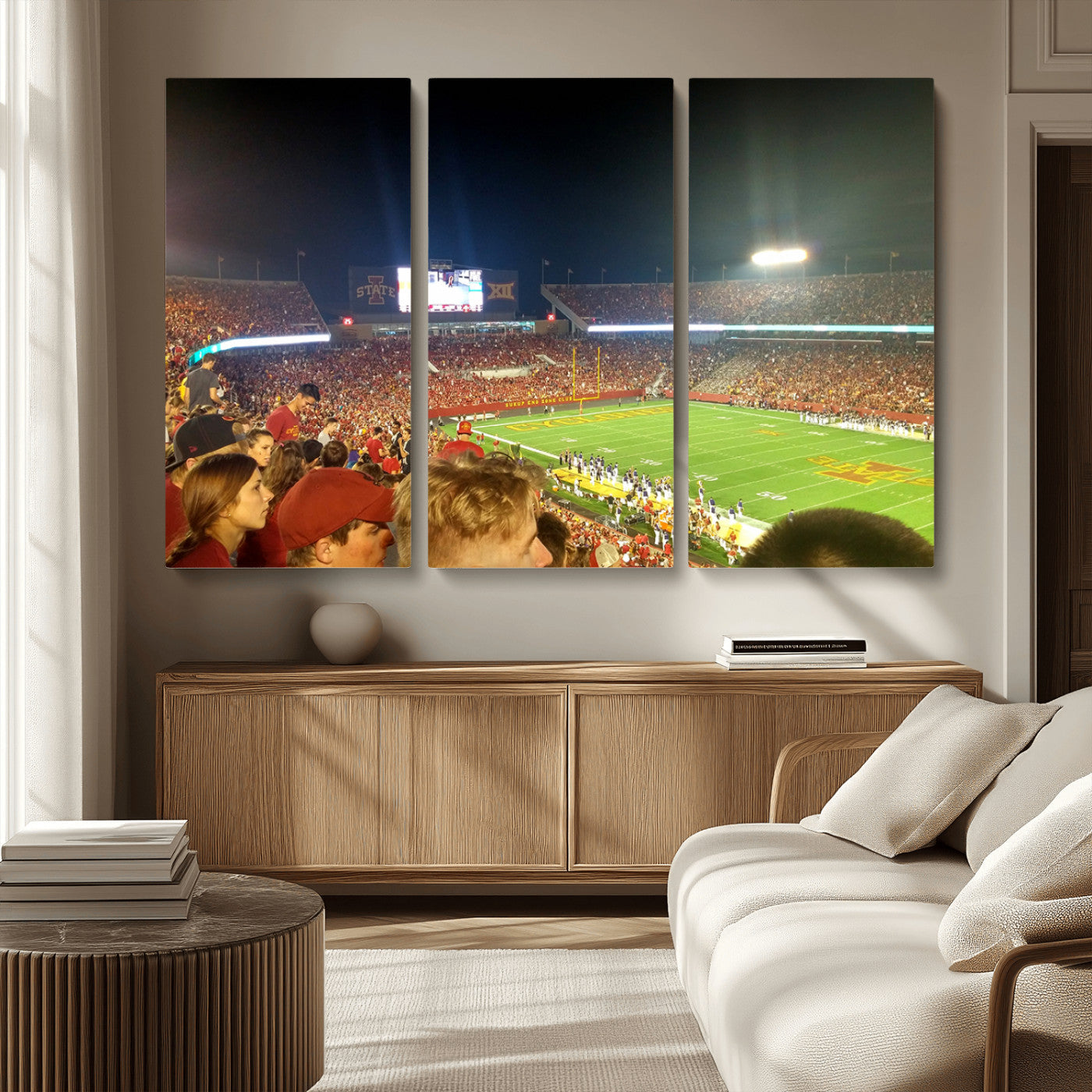 MGV-CV-48X32-3P - Iowa State University Cyclones Art Print, Football Team Print - Jack Trice Stadium Ames Wall Art