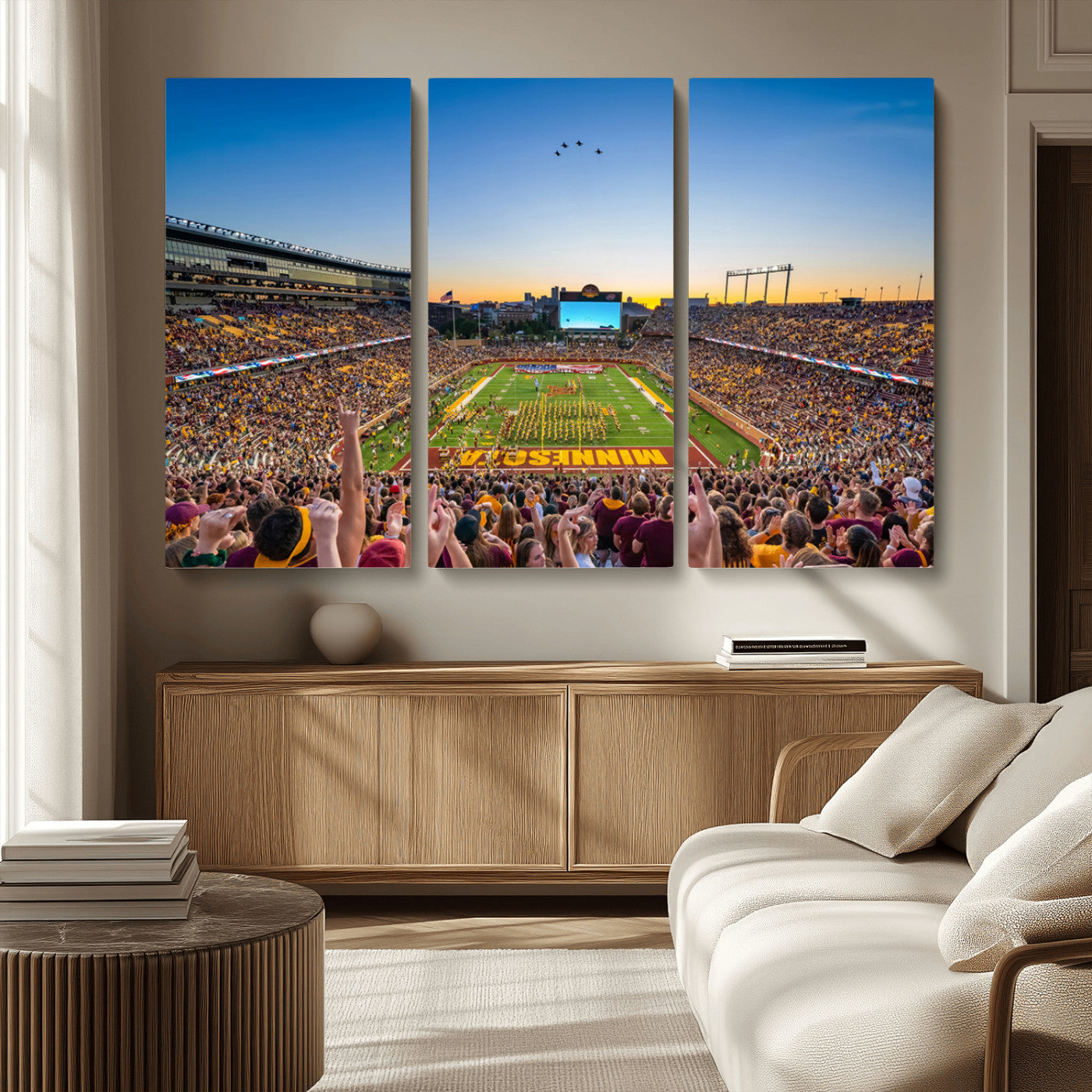 MGV-CV-48X32-3P - University of Minnesota Golden Gophers Art Print, Football Team Print - Minneapolis Huntington Bank
