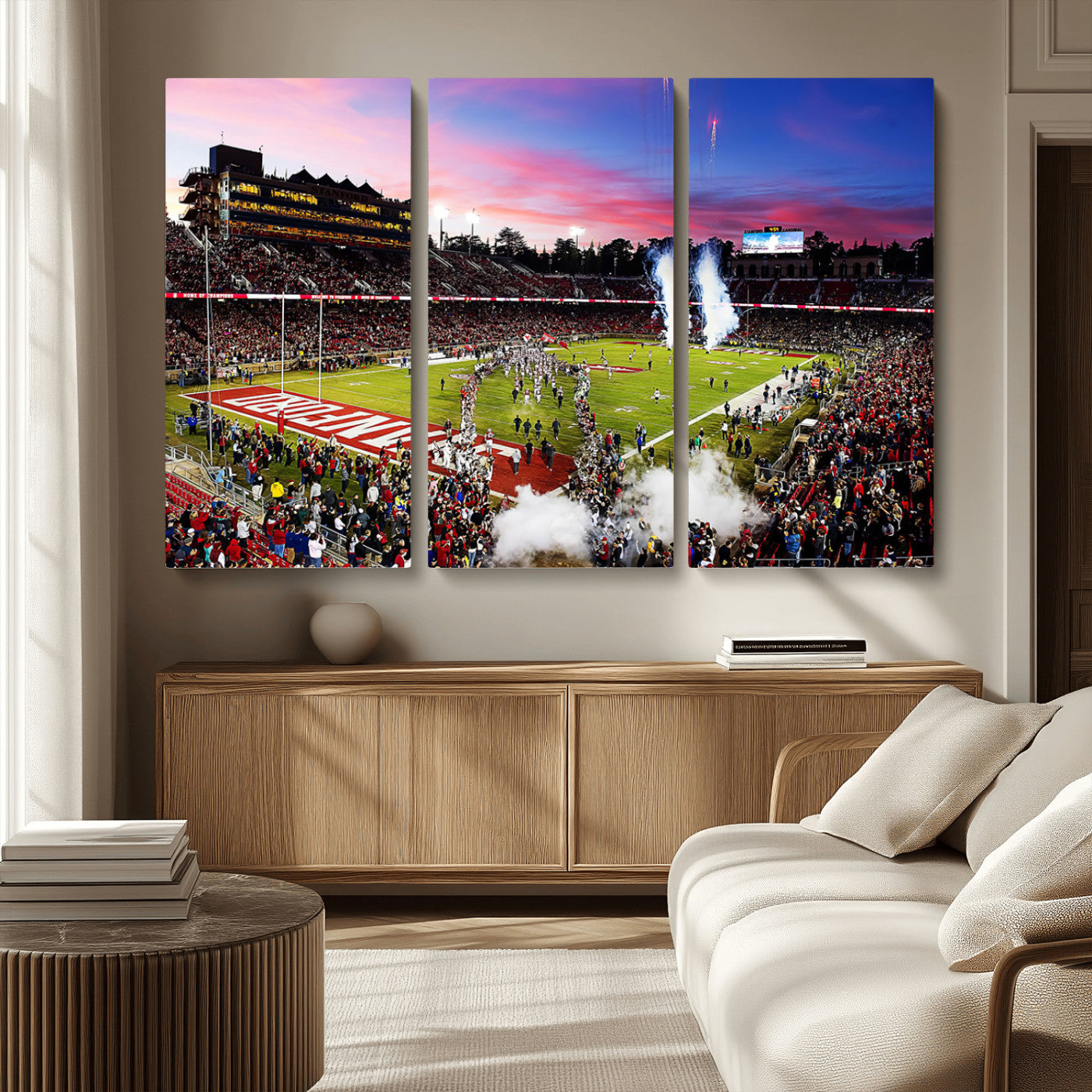 MGV-CV-48X32-3P - Stanford University Cardinal Football Team Print - Stanford Stadium Wall Art Canvas Print