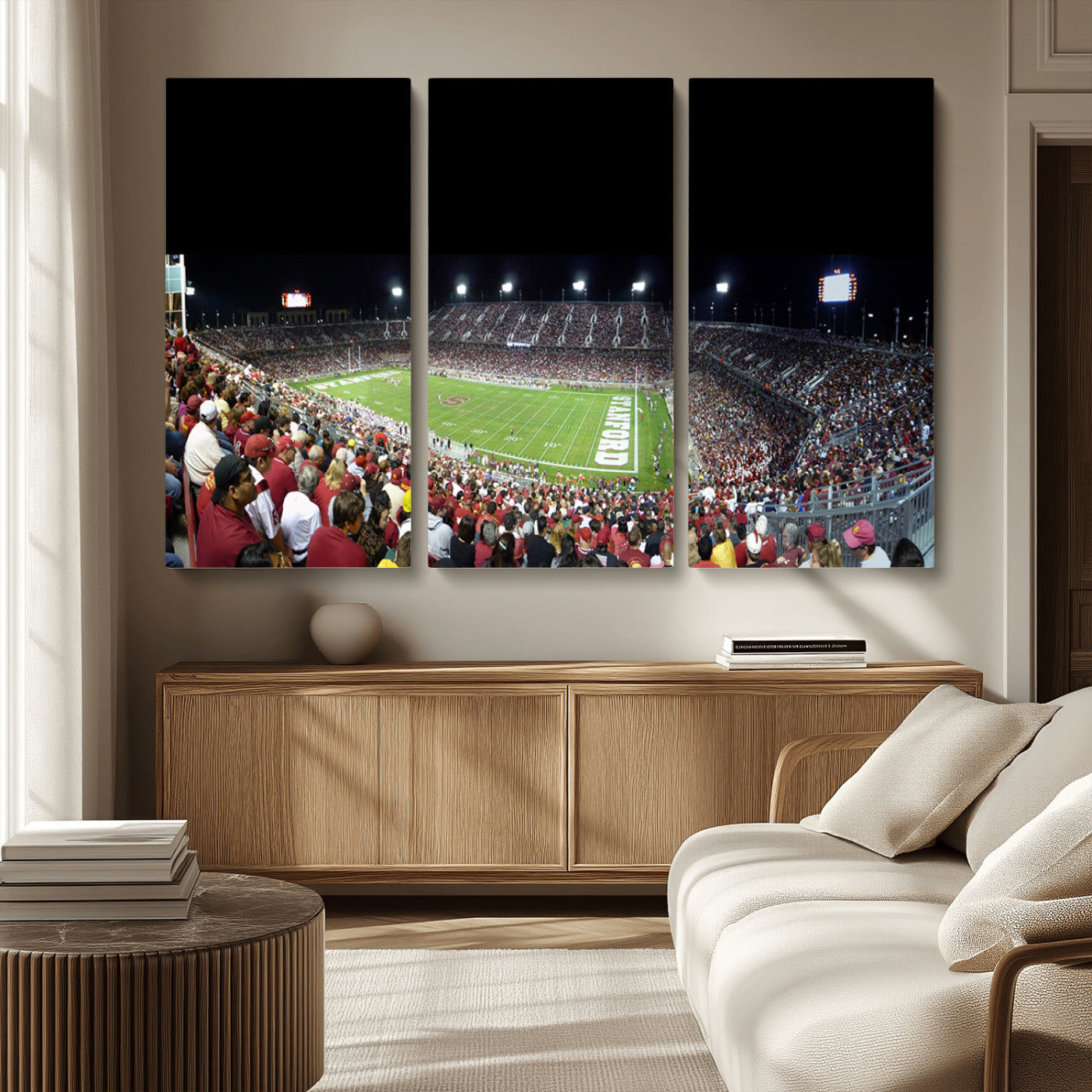 MGV-CV-48X32-3P - Stanford University Cardinal Football Team Print - Stanford Stadium Wall Art Canvas Print