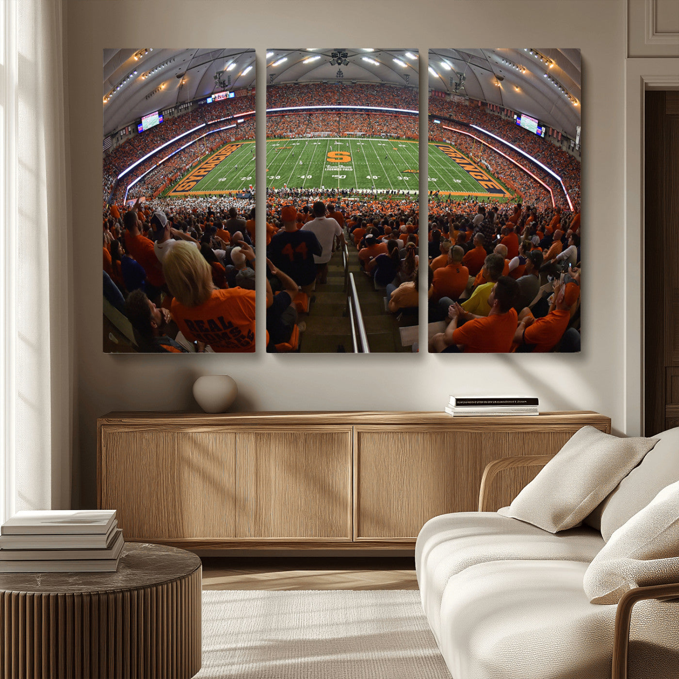 MGV-CV-48X32-3P - Syracuse University Orange Football Canvas Print, Football Team Print - Syracuse JMA Wireless Dome