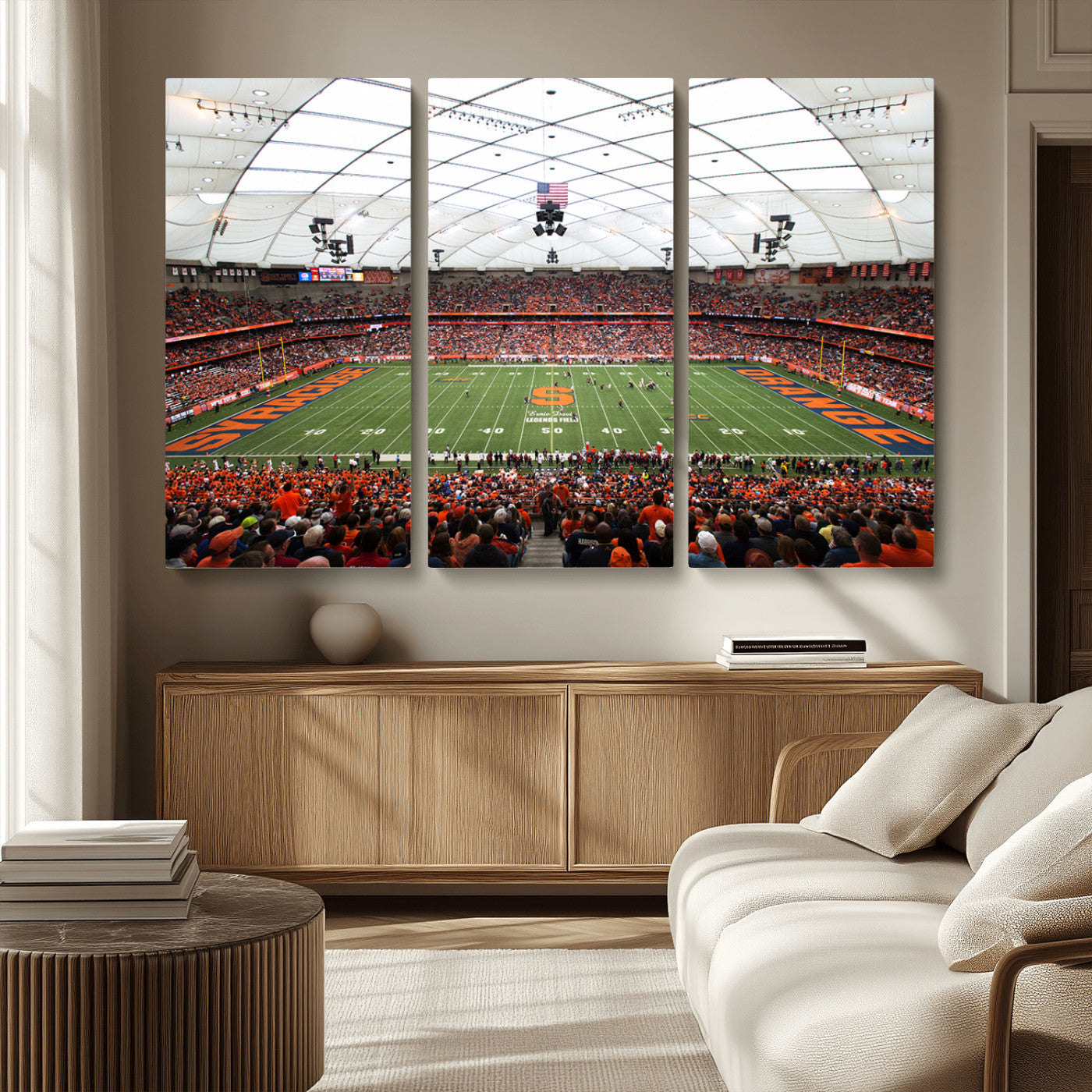 MGV-CV-48X32-3P - Syracuse University Orange Football Team Print - Syracuse JMA Wireless Dome Wall Art Canvas Print