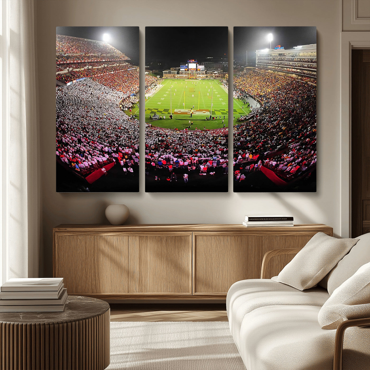 MGV-CV-48X32-3P - University of Maryland Terrapins Football Team Print - College Park SECU Stadium Wall Art Canvas