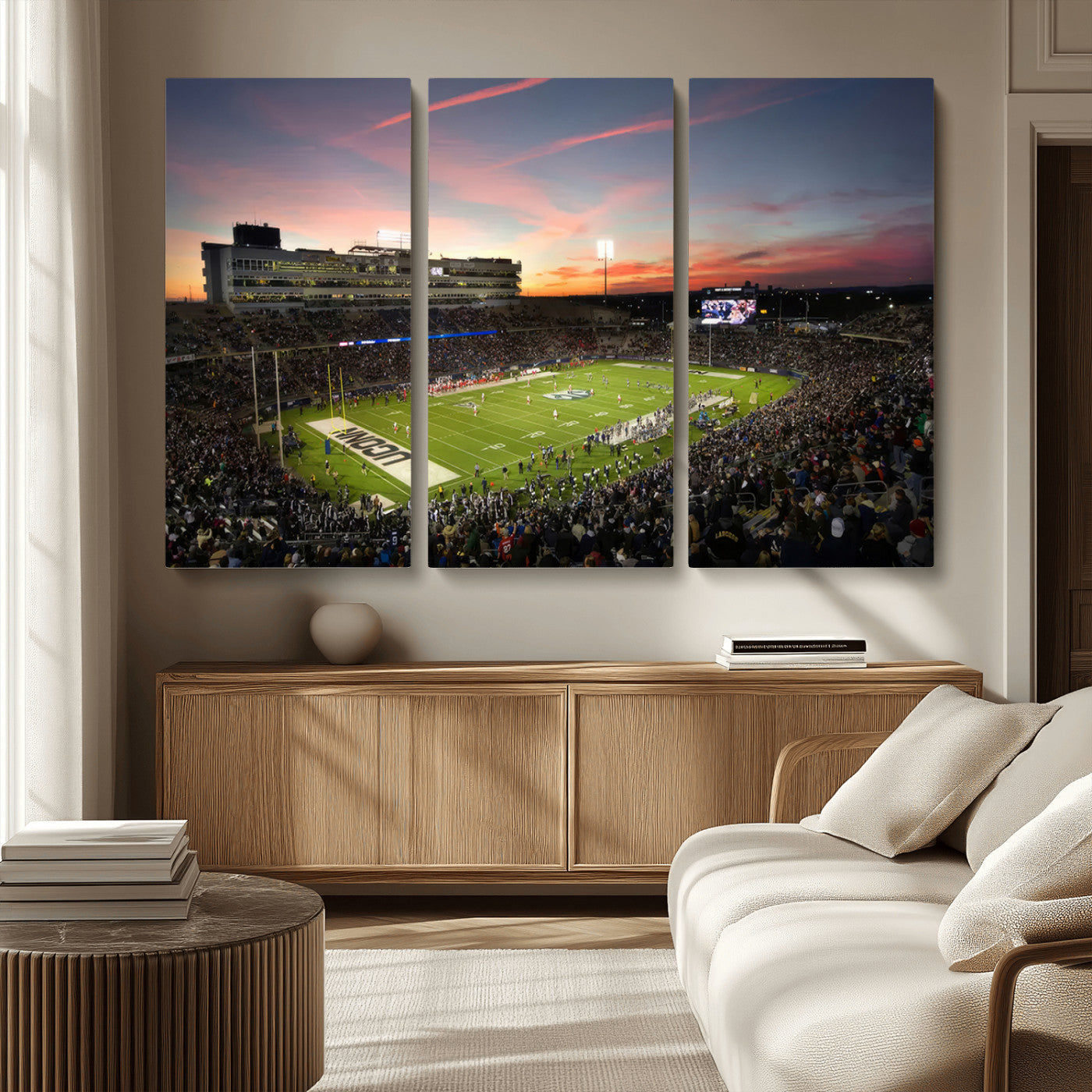 MGV-CV-48X32-3P - The University of Connecticut UCONN Huskies Football Team Print - East Hartford Pratt & Whitney