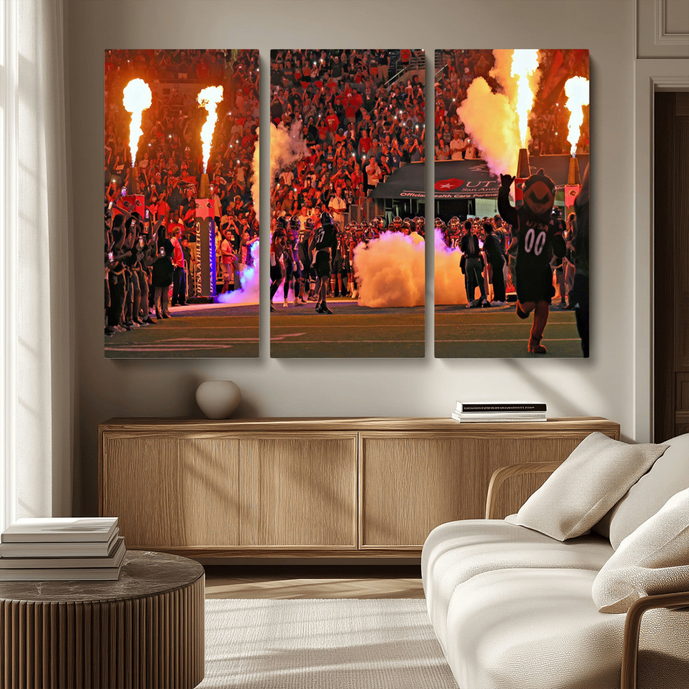 MGV-CV-48X32-3P - The University of Texas at San Antonio Roadrunners Football Team Print - San Antonio Alamodome Wall