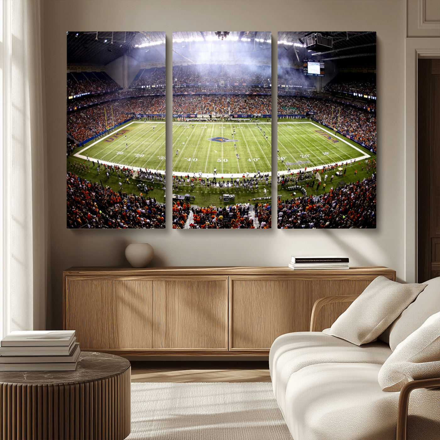 MGV-CV-48X32-3P - The University of Texas at San Antonio Roadrunners Football Team Print - San Antonio Alamodome Wall