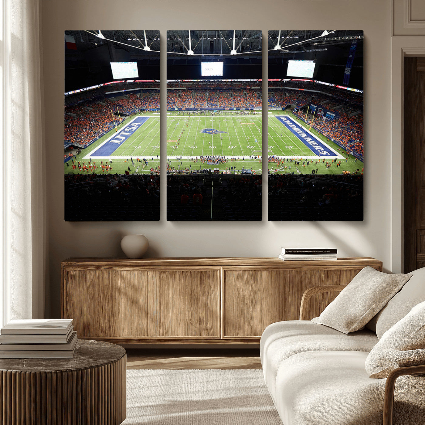 MGV-CV-48X32-3P - The University of Texas at San Antonio Roadrunners Football Team Print - San Antonio Alamodome Wall