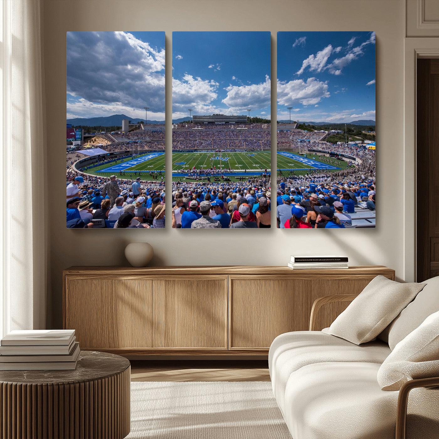 MGV-CV-48X32-3P - Air Force Falcons Football Team Print - Colorado Springs Falcon Stadium Wall Art Canvas Print