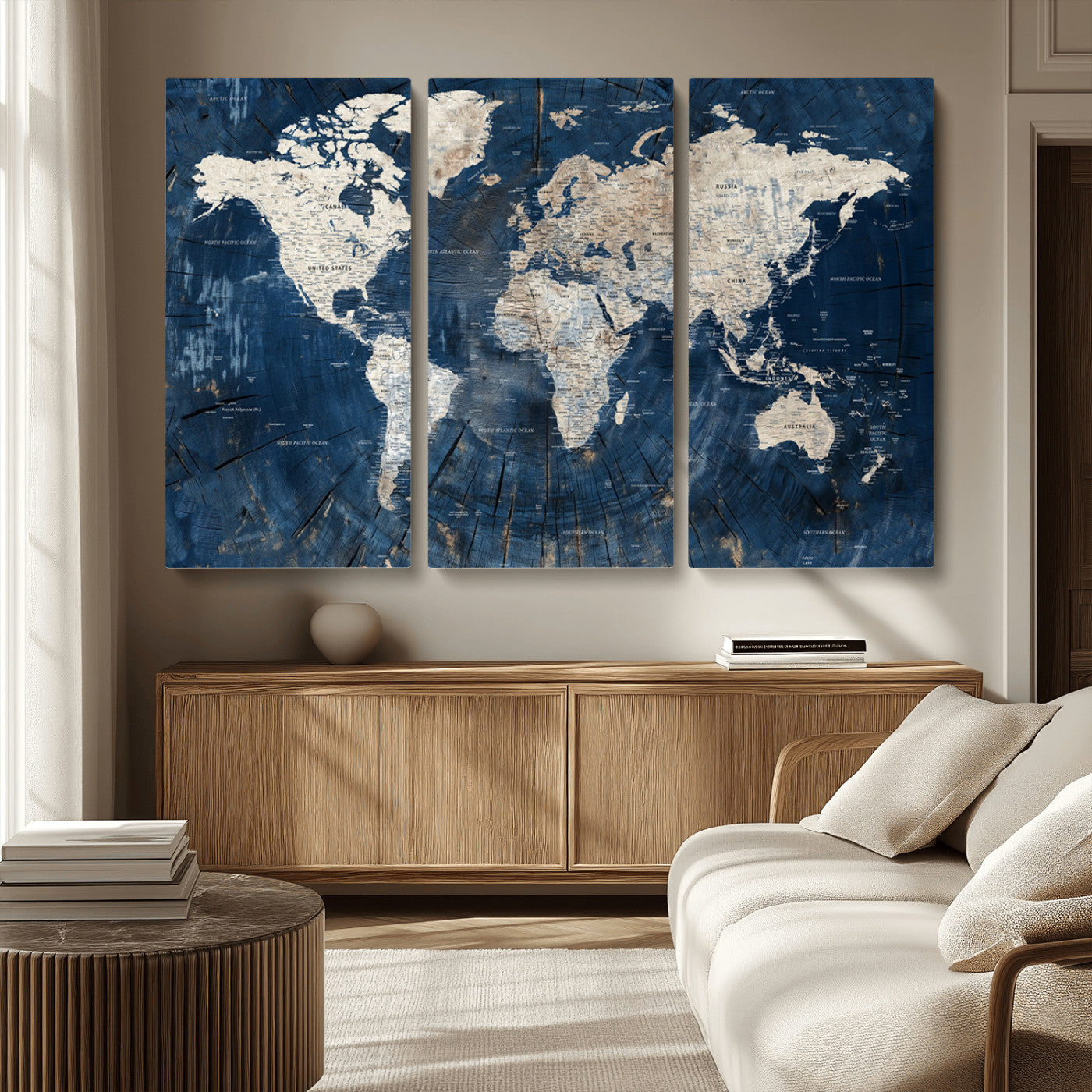 MGV-CV-48X32-3P - Push Pin World Map Canvas Print – Framed Wall Art for Couples to Track Their Travels – Anniversary