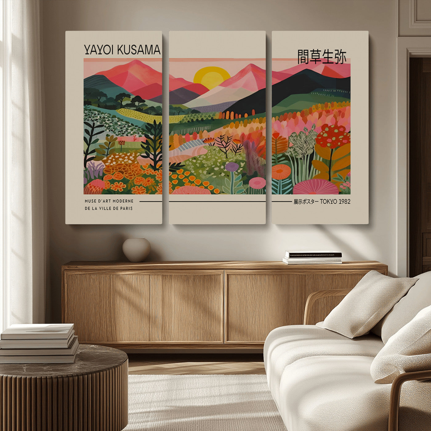MGV-CV-48X32-3P - Yayoi Kusama 1986 Wall Art Print – Yayoi Kusama Wabi Sabi Japanese Wall Art Print - Vibrant Abstract