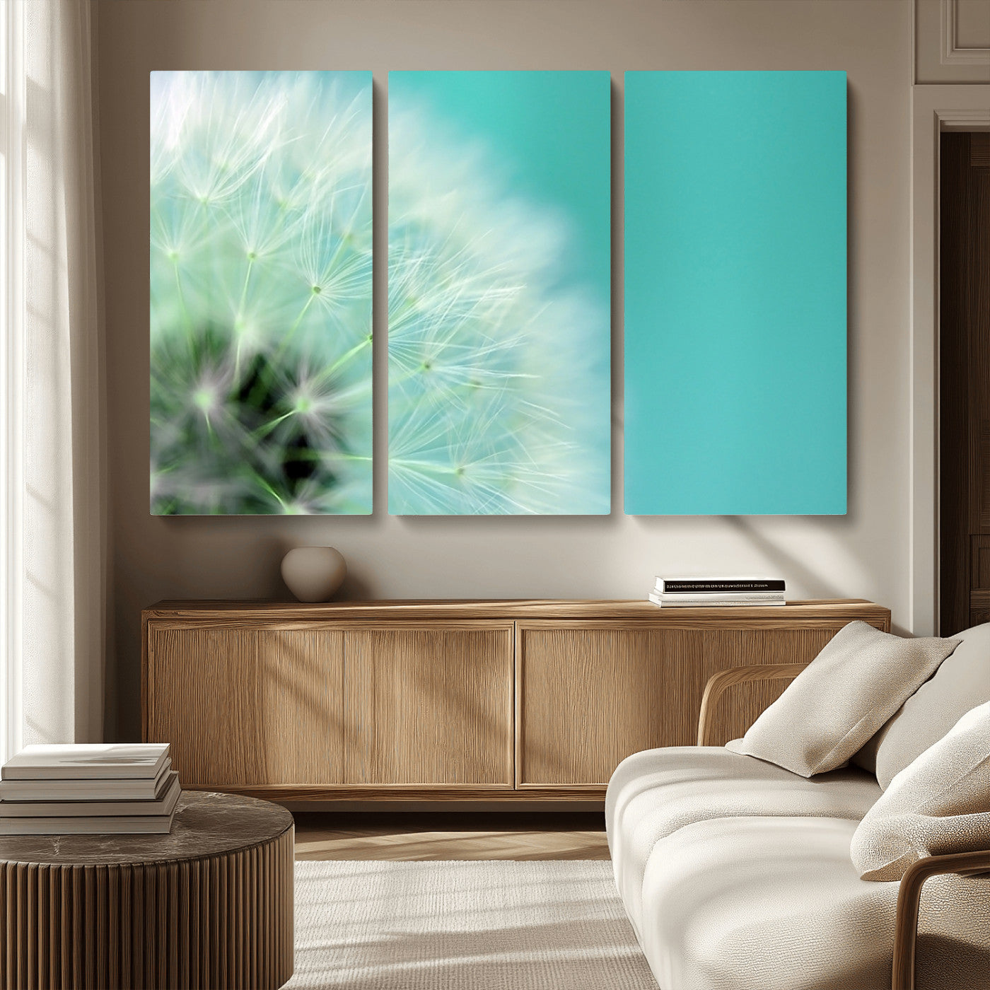 MGV-CV-48X32-3P - DANDELION Flower Wall Art Canvas Print, Canvas Dandelion Floral Wall Art