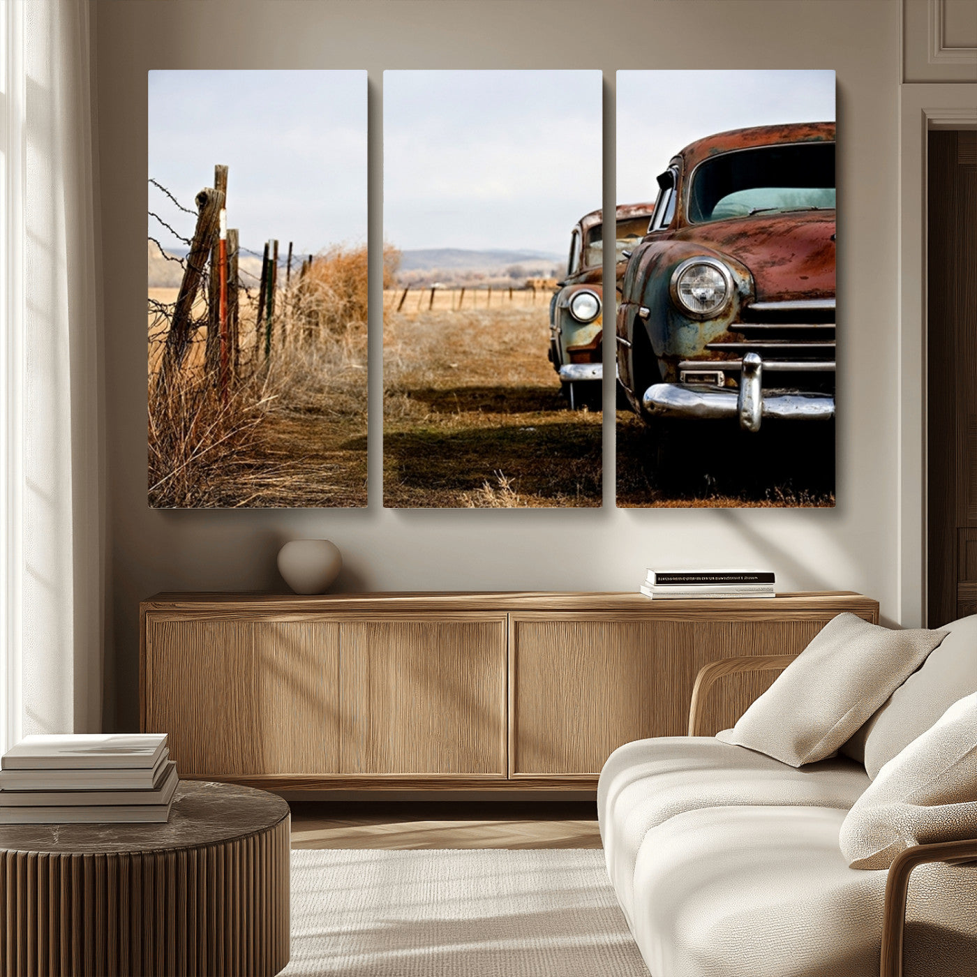 MGV-CV-48X32-3P - Classic Cars Vintage Wall Art Canvas Print
