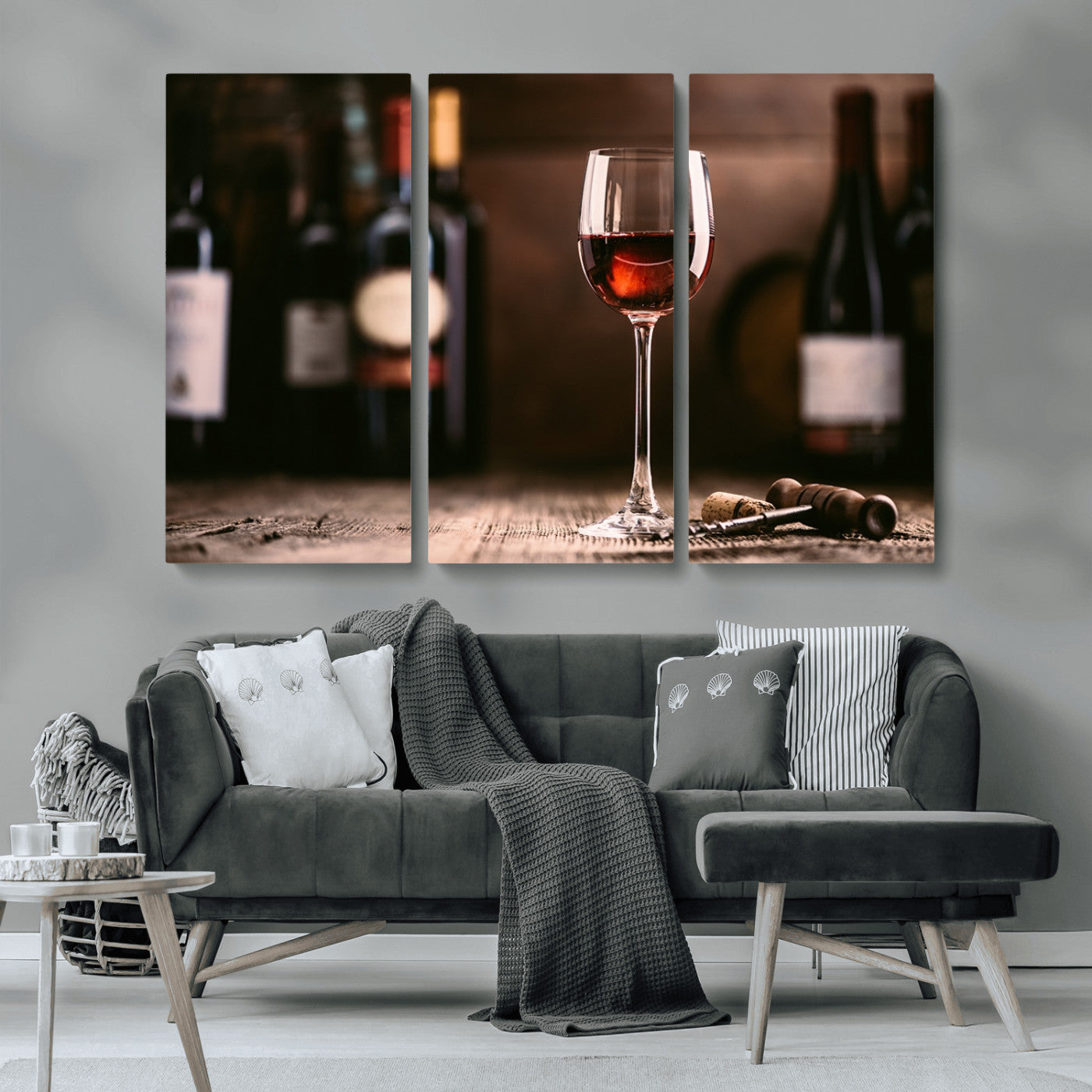 MGV-CV-48X32-3P - Red Wine and Bottle Canvas Print