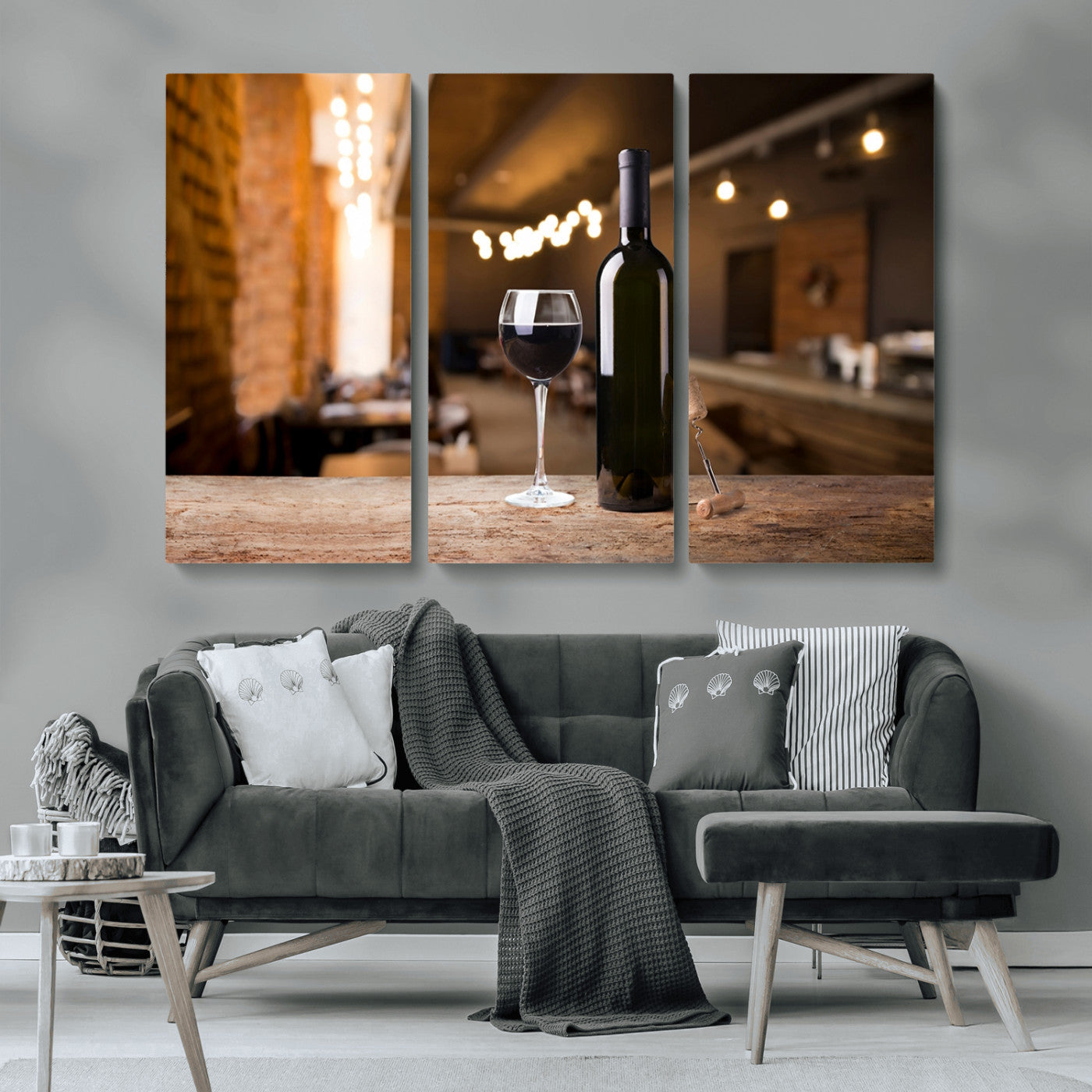 MGV-CV-48X32-3P - Wine and Bottle Wall Art Canvas Print