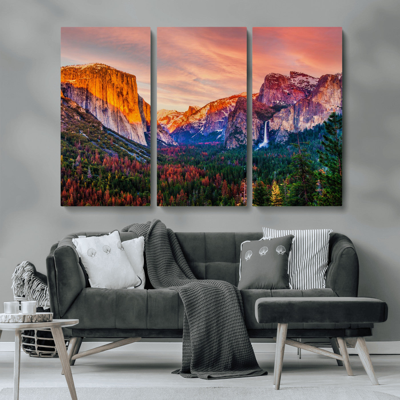 MGV-CV-48X32-3P - Yosemite Nal Park Wall Art Landscape Canvas Print El Capitan