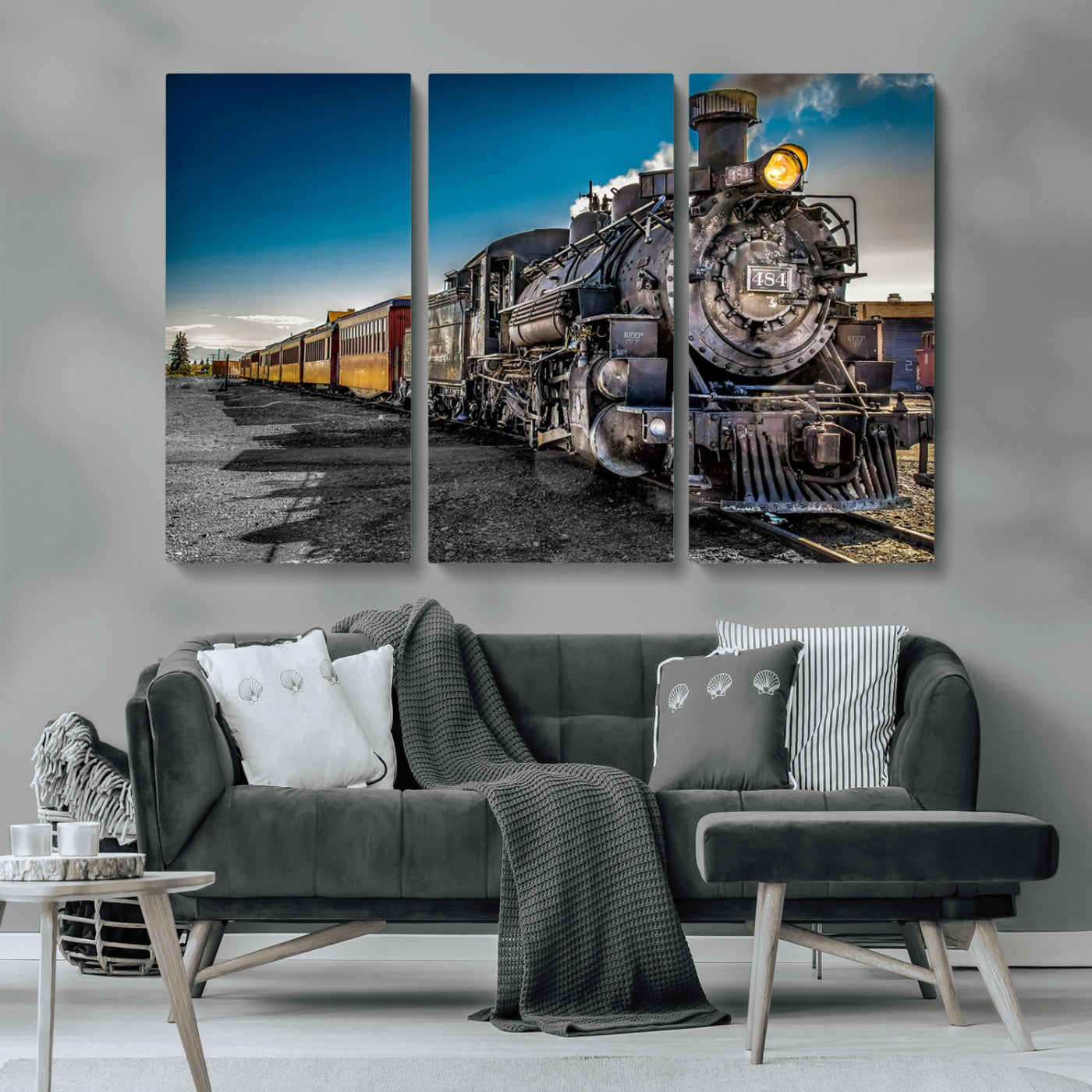 MGV-CV-48X32-3P - Train Wall Art Canvas Print