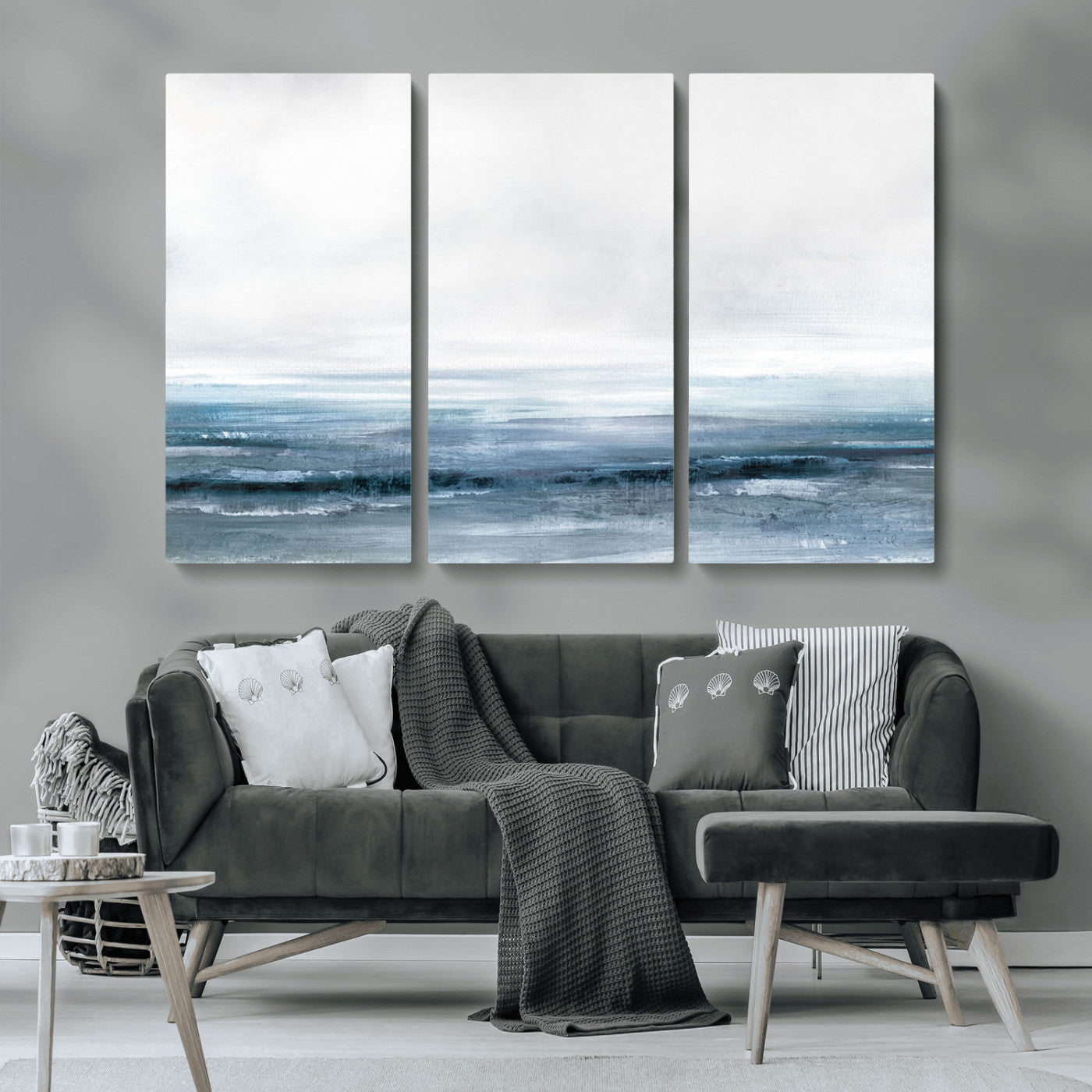 MGV-CV-48X32-3P - Blue Ocean Abstract Artwork Wall Art Canvas Print