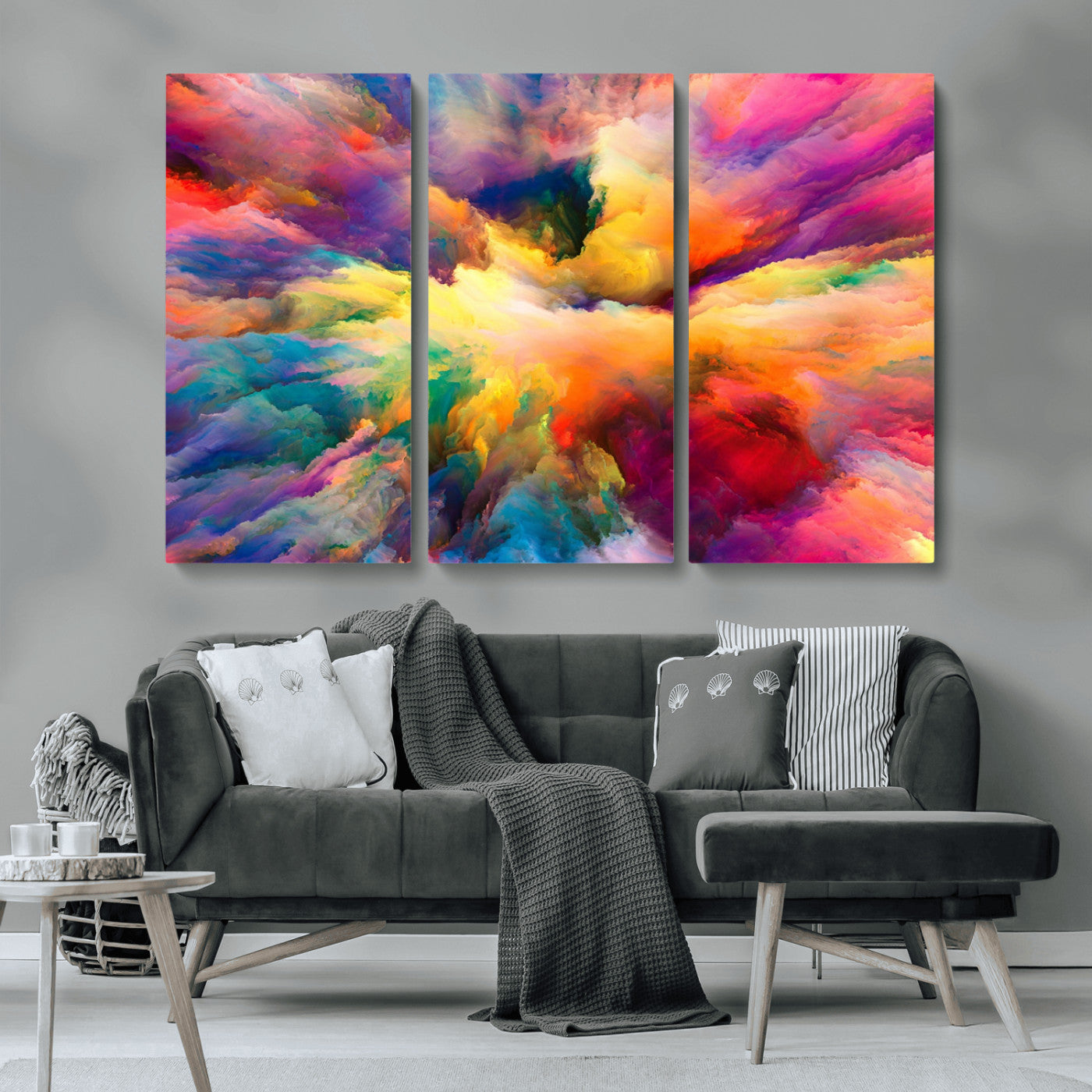 MGV-CV-48X32-3P - Blazing Vibrant Colors Cloud-like Wall Art Canvas Print