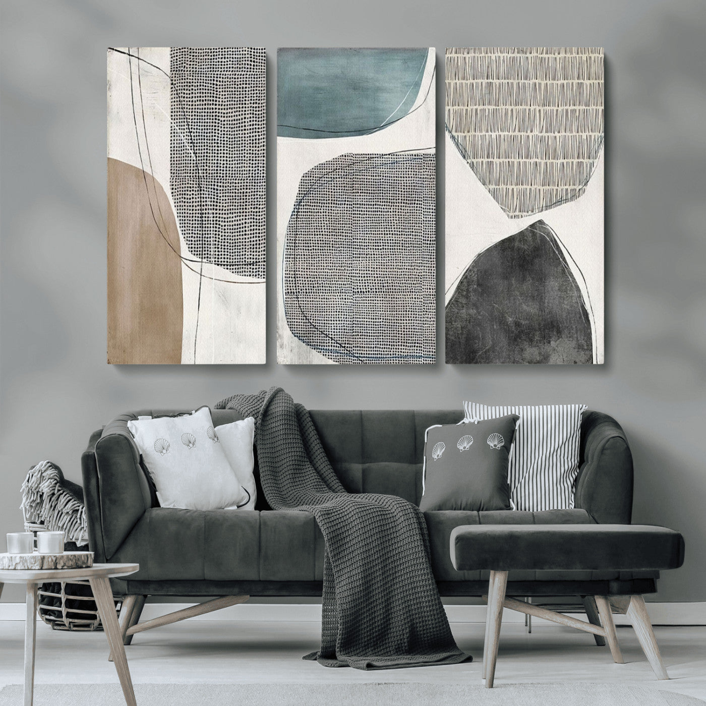 MGV-CV-48X32-3P - Canvas Print Wall Art Abstract Art Boho, Framed Boho Decor Canvas Print