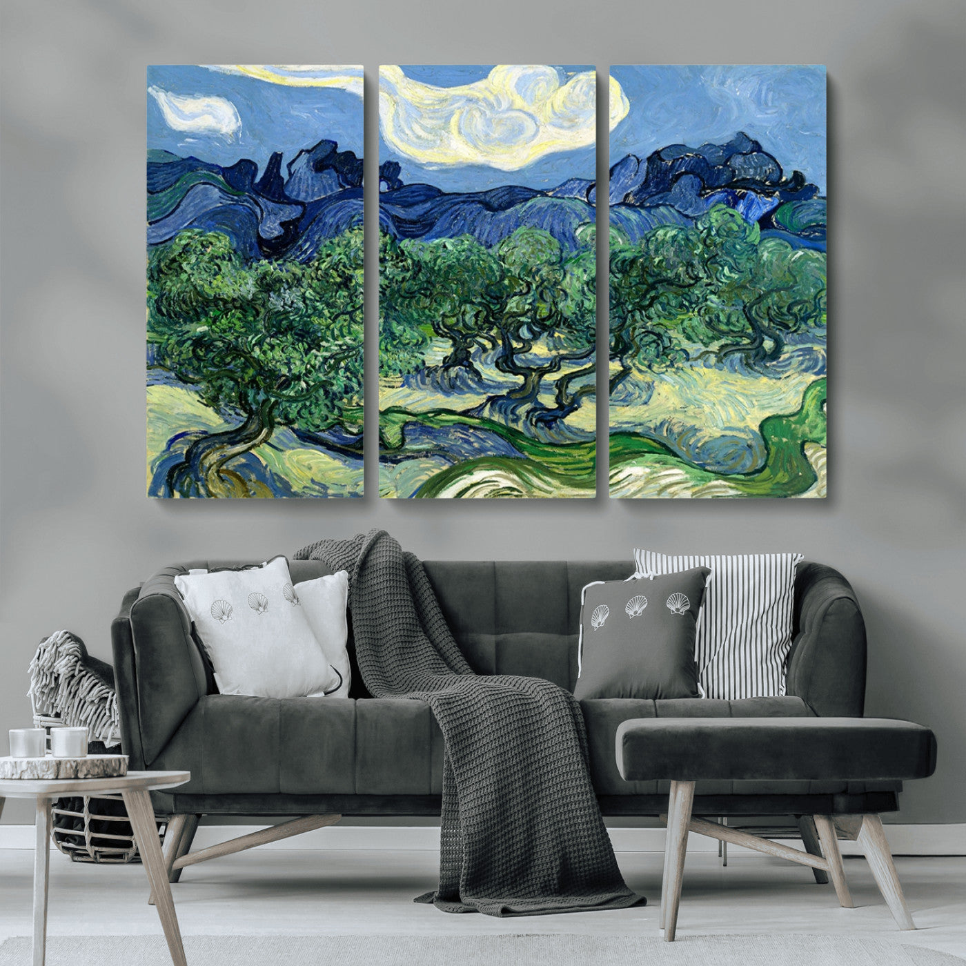 MGV-CV-48X32-3P - Olive Trees Van Gogh Wall Art Canvas Print
