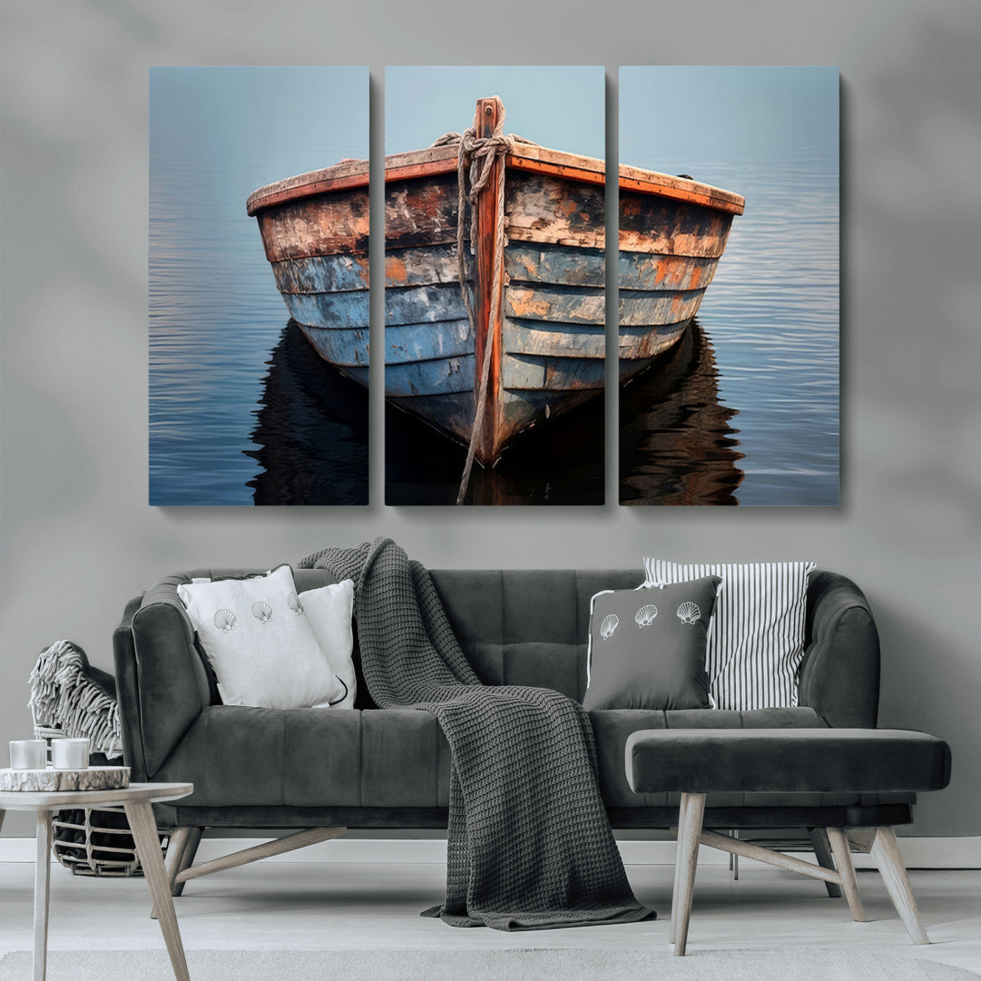 MGV-CV-48X32-3P - Stunning Vintage Boat Canvas Print | Nautical Wall