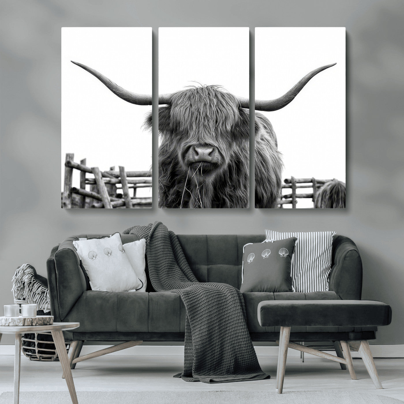 -Longhorn Canvas Print, Bighorn Cow Wall Art Canvas Print