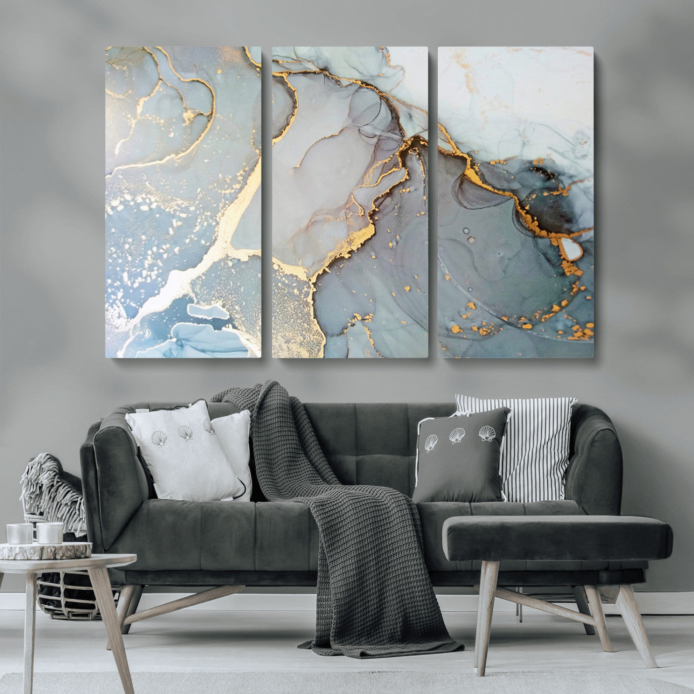 -Large Abstract Marble Wall Art Canvas Print for Living Room and Farmhouse Decor