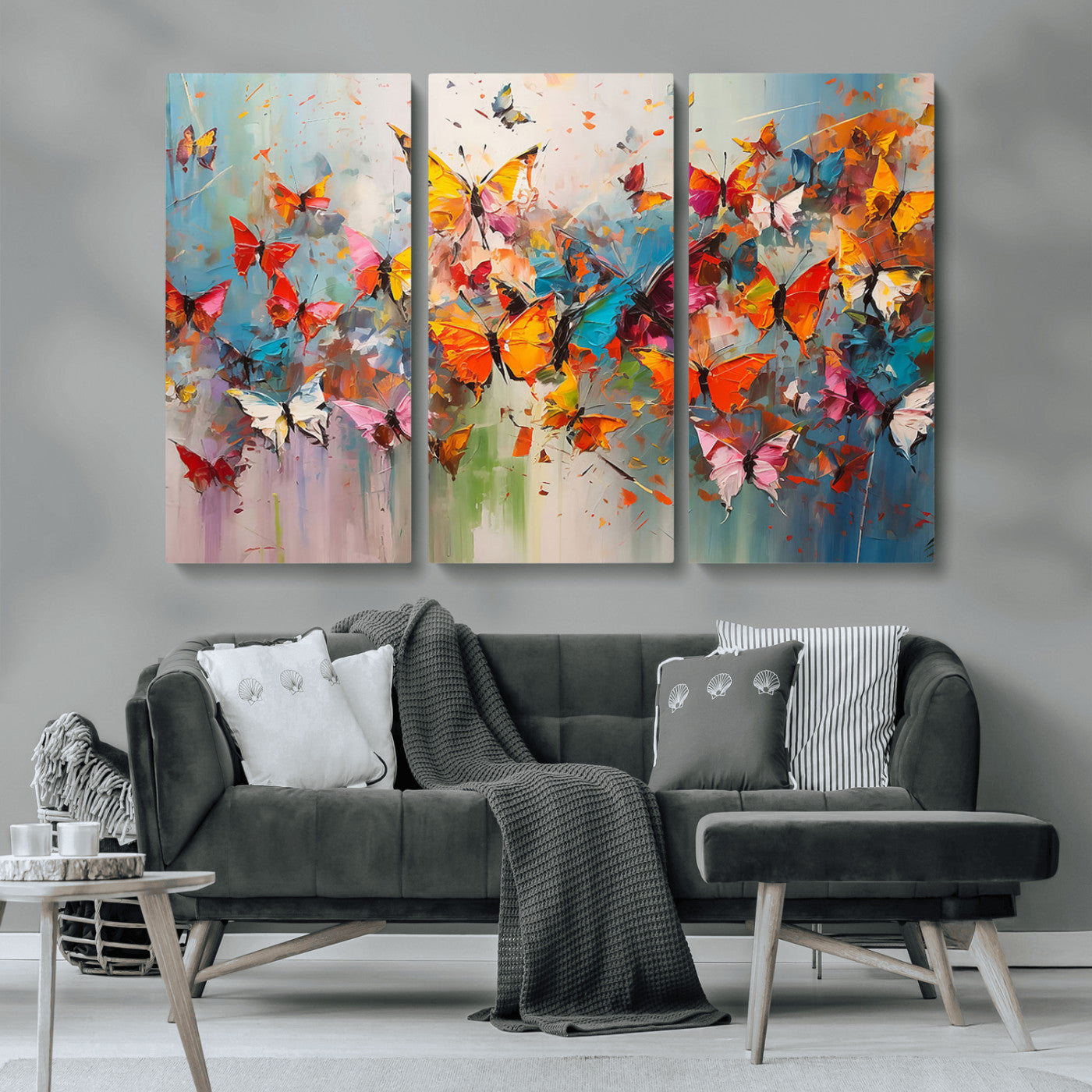 -Abstract Butterfly Wall Art Canvas Print