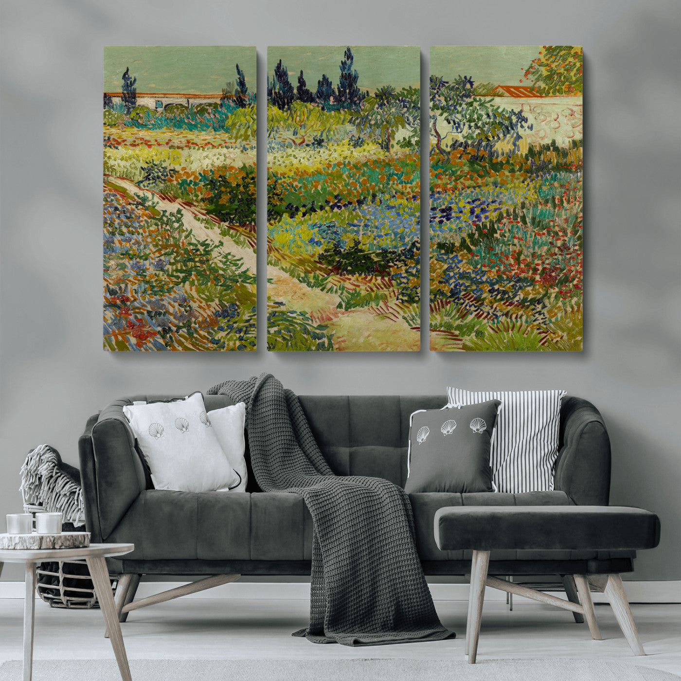 MGV-CV-48X32-3P - Vincent van Gogh Garden at Arles Wall Art Canvas Print