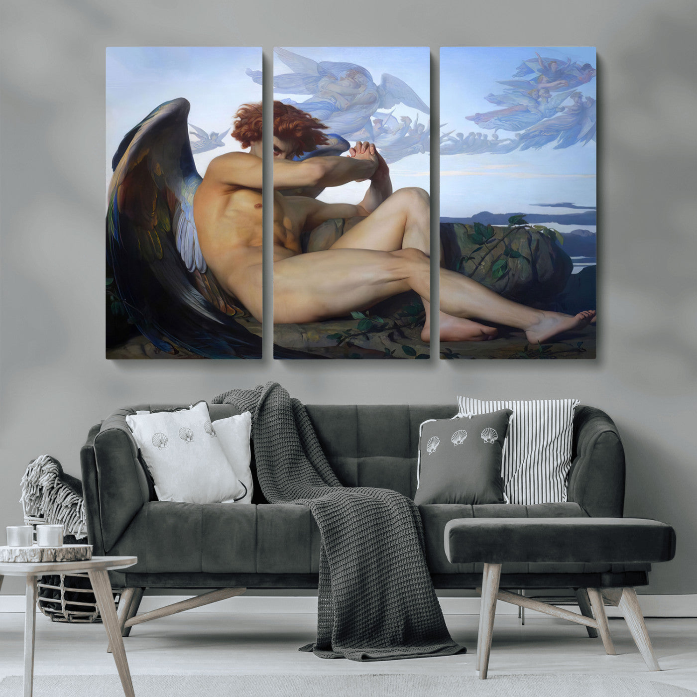 -Fallen Angel Wall Art Canvas Print – Classic Art, Framed, Ready to Hang - Alexandre Cabanel