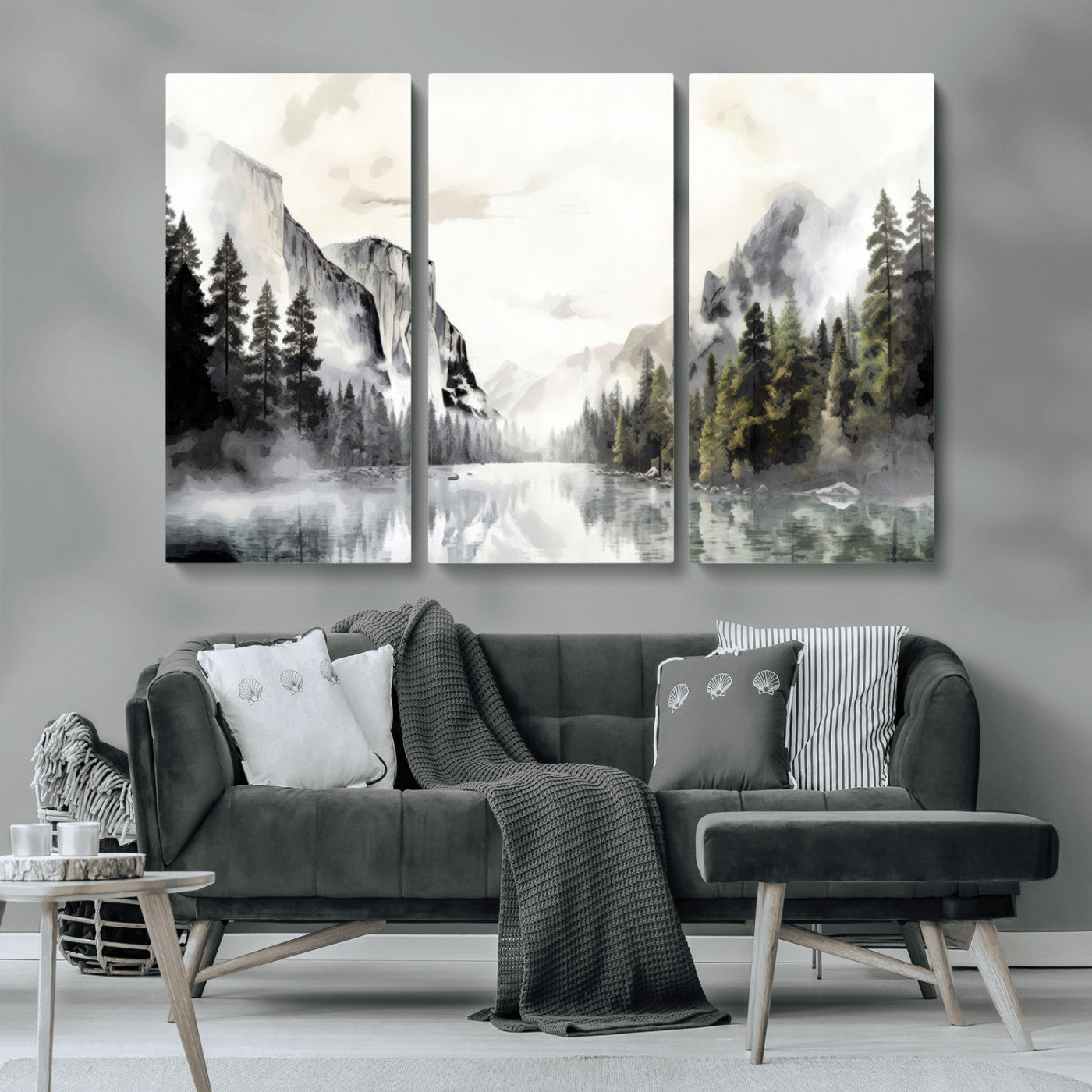 MGV-CV-48X32-3P - Yosemite Valley Wall Art Canvas Print – Framed and Ready to Hang – Majestic Nature Landscape Décor