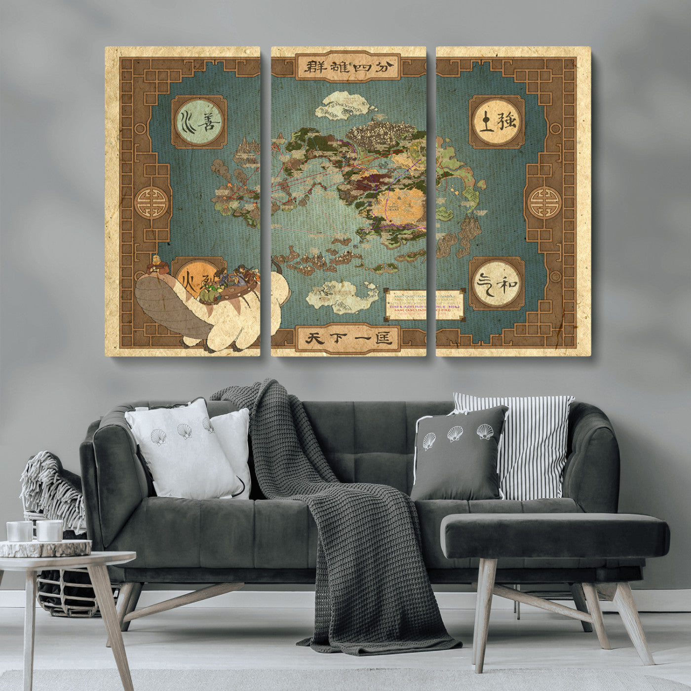 MGV-CV-48X32-3P - Push Pin World Map Canvas Print – Framed Wall Art for Couples to Track Their Travels – Anniversary