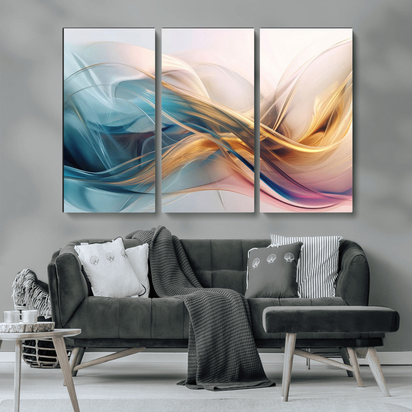 -Abstract Flowing Colors Wall Art Canvas Print