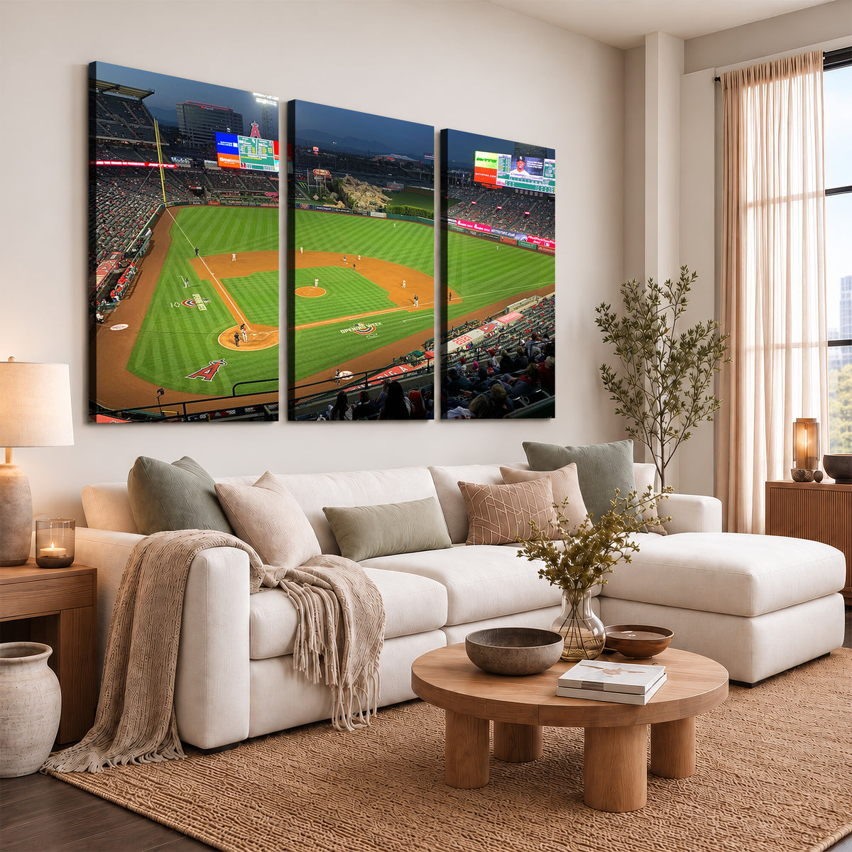 93707-MGV-CV-36X24 - Angel Stadium Aerial Canvas Print | Los Angeles Angels Baseball