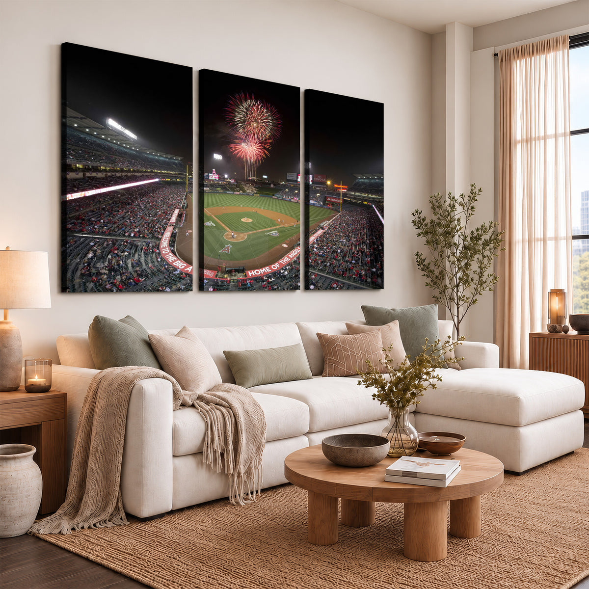 63592-MGV-CV-36X24 - Angel Stadium in Los Angeles Stadium Wall Art Canvas Print