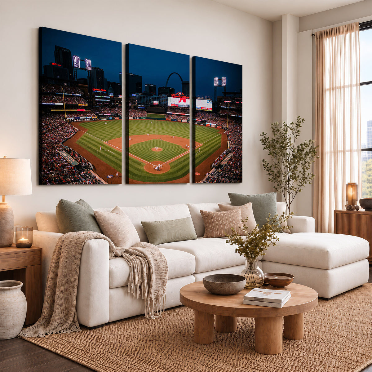 38612-MGV-CV-36X24 - St. Louis Cardinals Baseball Team Print - Busch Stadium Wall Art