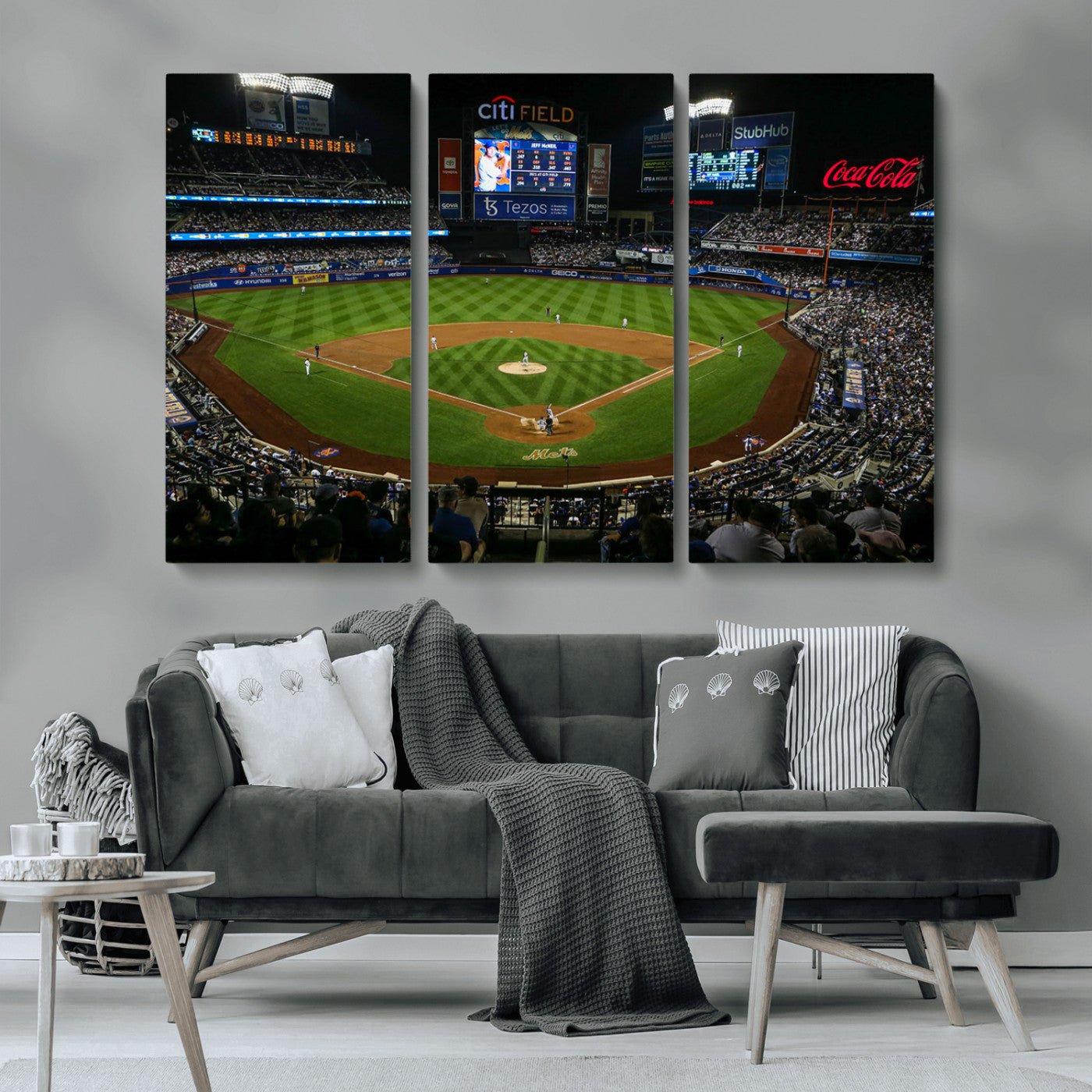 MGV-CV-48X32-3P - Los Angeles Dodgers Baseball Team Print - California Dodger Stadium Wall Art Canvas Print