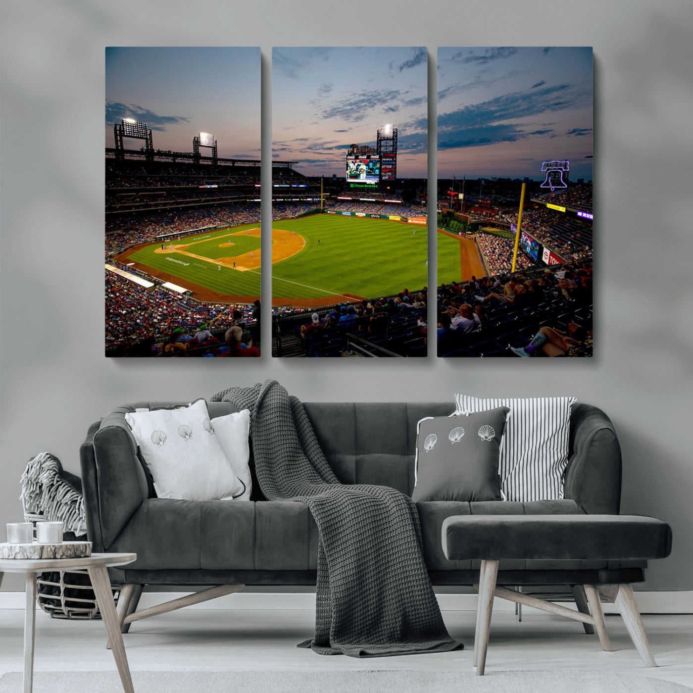 MGV-CV-48X32-3P - Philadelphia Phillies Baseball Team Print - Citizens Bank Park Stadium Wall Art Canvas Print