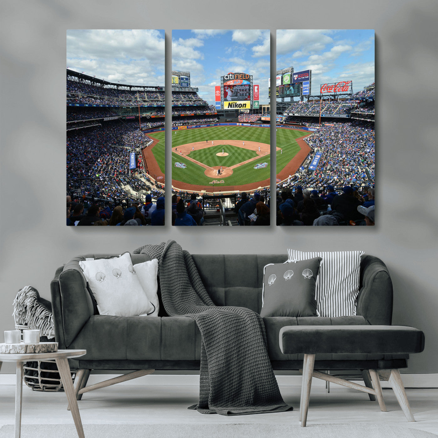 MGV-CV-48X32-3P - New York Mets Baseball Team Print - Citi Field Stadium Wall Art Canvas Print