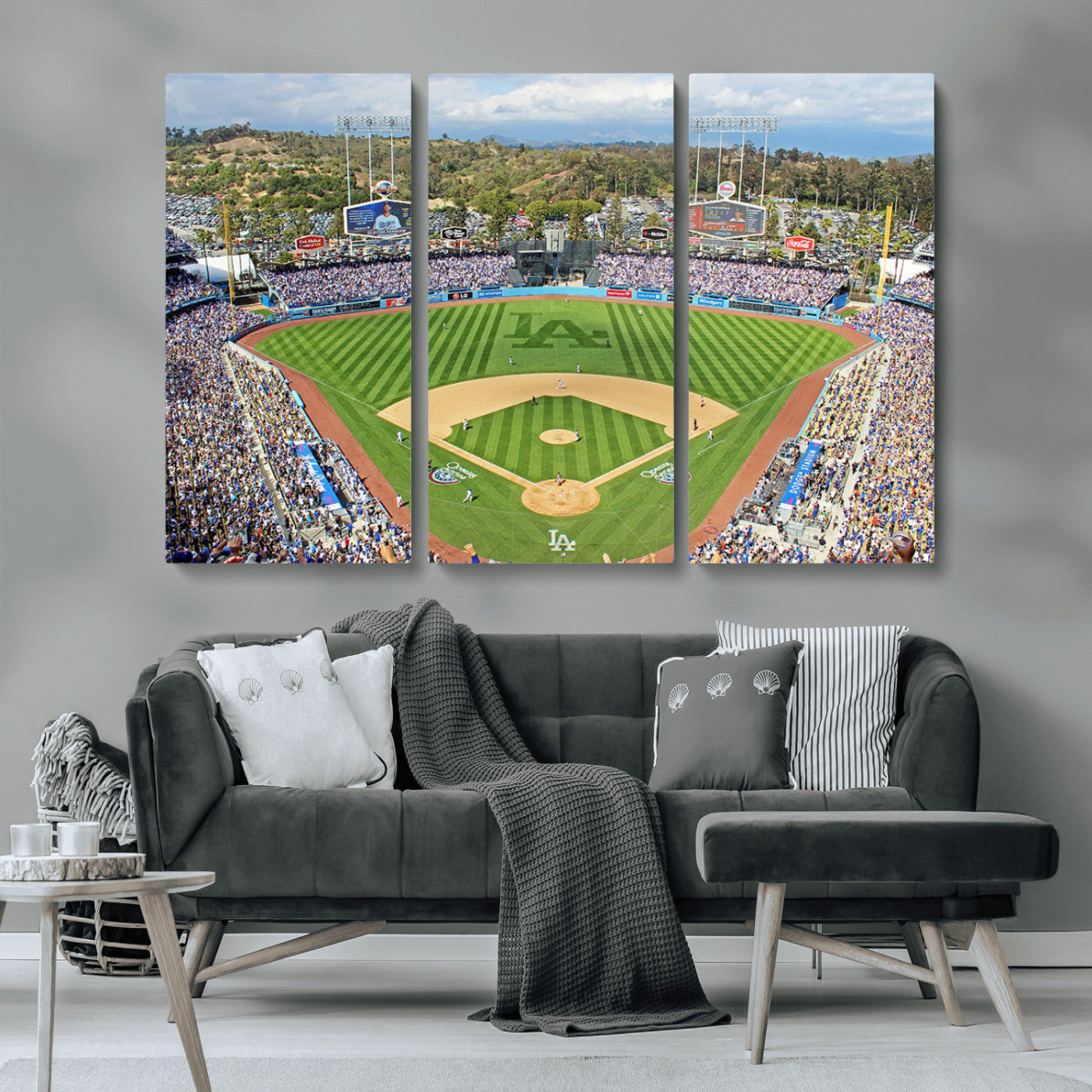 MGV-CV-48X32-3P - Citi Field Wall Art Print | 3-Panel New York Mets Baseball Stadium Canvas Print | Framed Sports Decor for Living Room, Man Cave, or Office