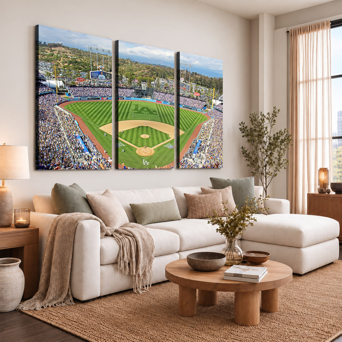 34760-MGV-CV-36X24 - Citi Field Wall Art Print | 3-Panel New York Mets Baseball Stadium Canvas Print