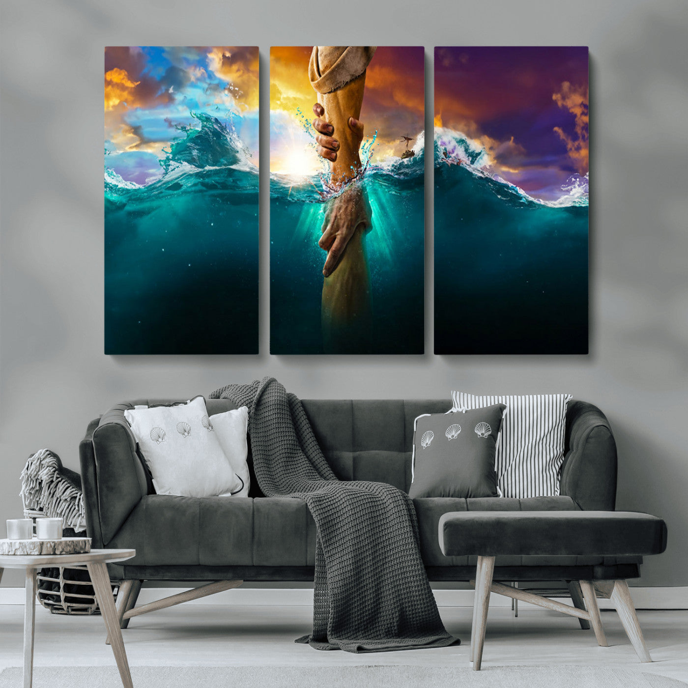 MGV-CV-48X32-3P - God Hand Wall Art Canvas Print