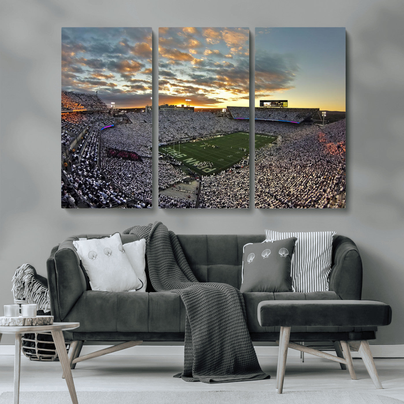 MGV-CV-48X32-3P - Beaver Stadium Wall Art - Penn State Stadium Wall Art | Penn Nittany Lions Football Match for Sport Room Decor