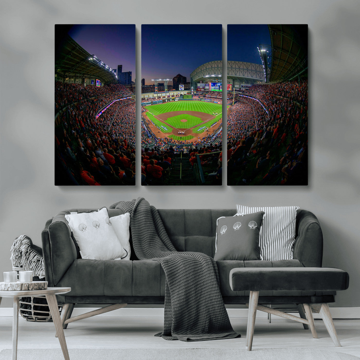 MGV-CV-48X32-3P - Houston Astros Baseball Team Print - Houston Minute Maid Park Stadium Wall Art Canvas Print