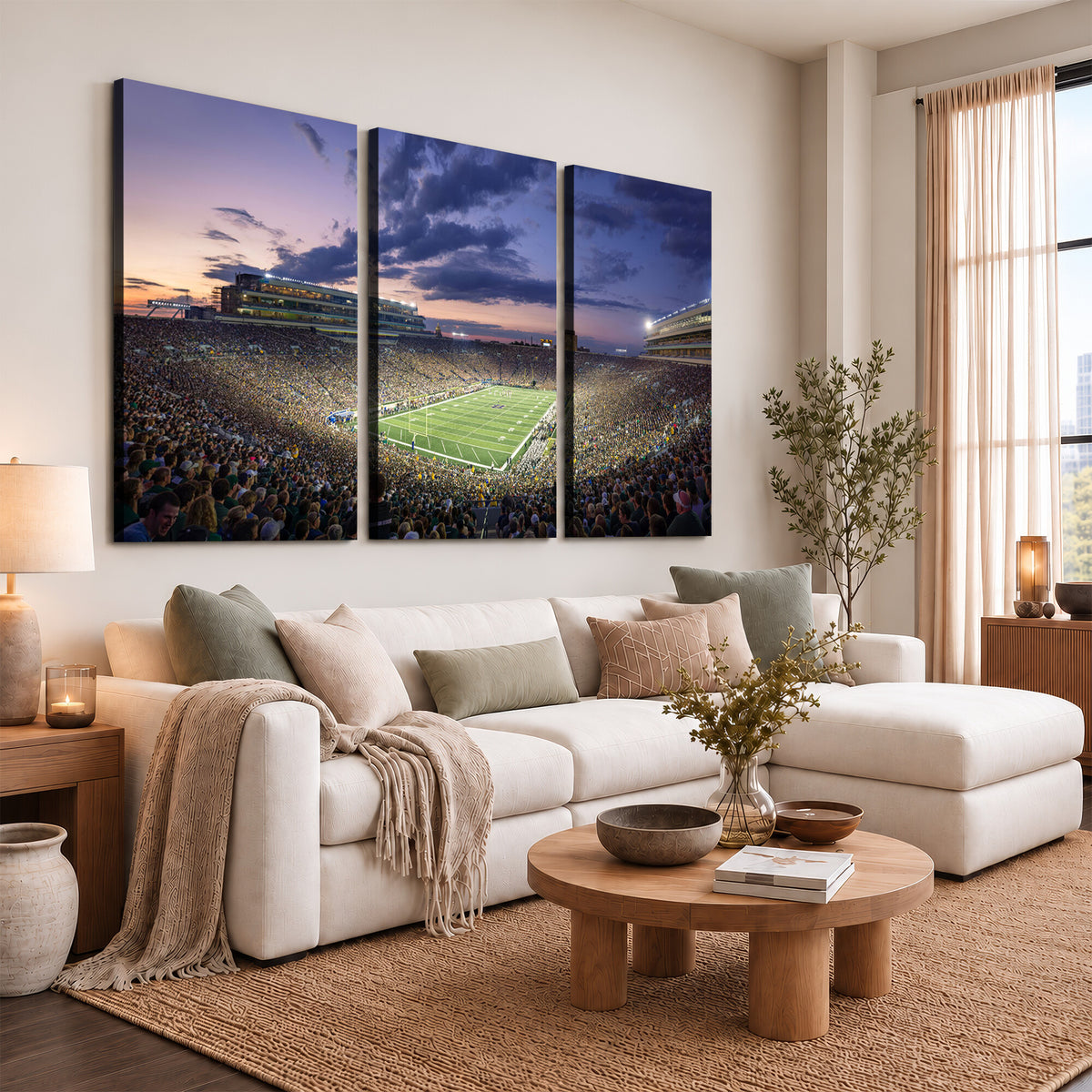 50825-MGV-CV-36X24 - Notre Dame Fighting Irish Football Team Print, Notre Dame Stadium Wall Art Canvas Print