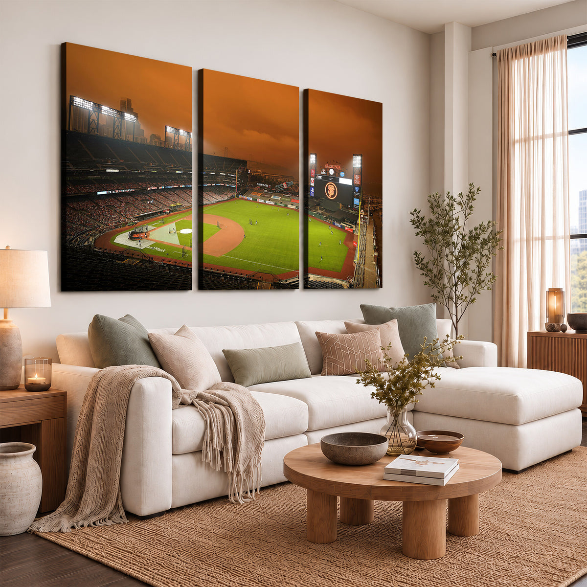 31315-MGV-CV-36X24 - San Francisco Giants Baseball Team Print, Oracle Park Stadium Wall Art Canvas Print